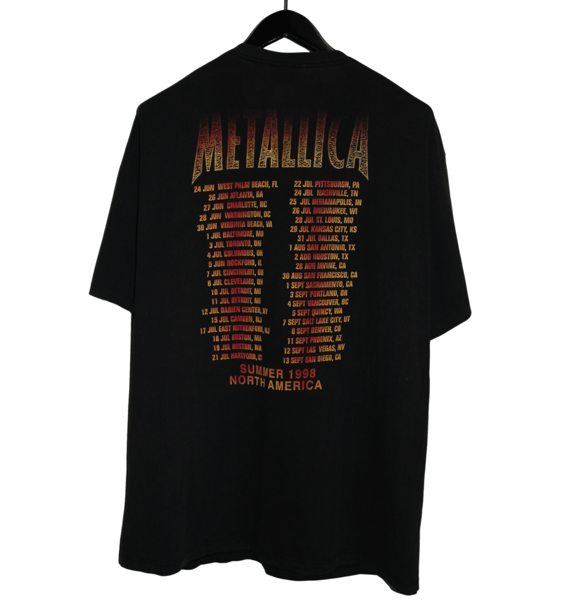 Metallica 1998 Poor Re - Touring Me Tour Shirt - Faded AU