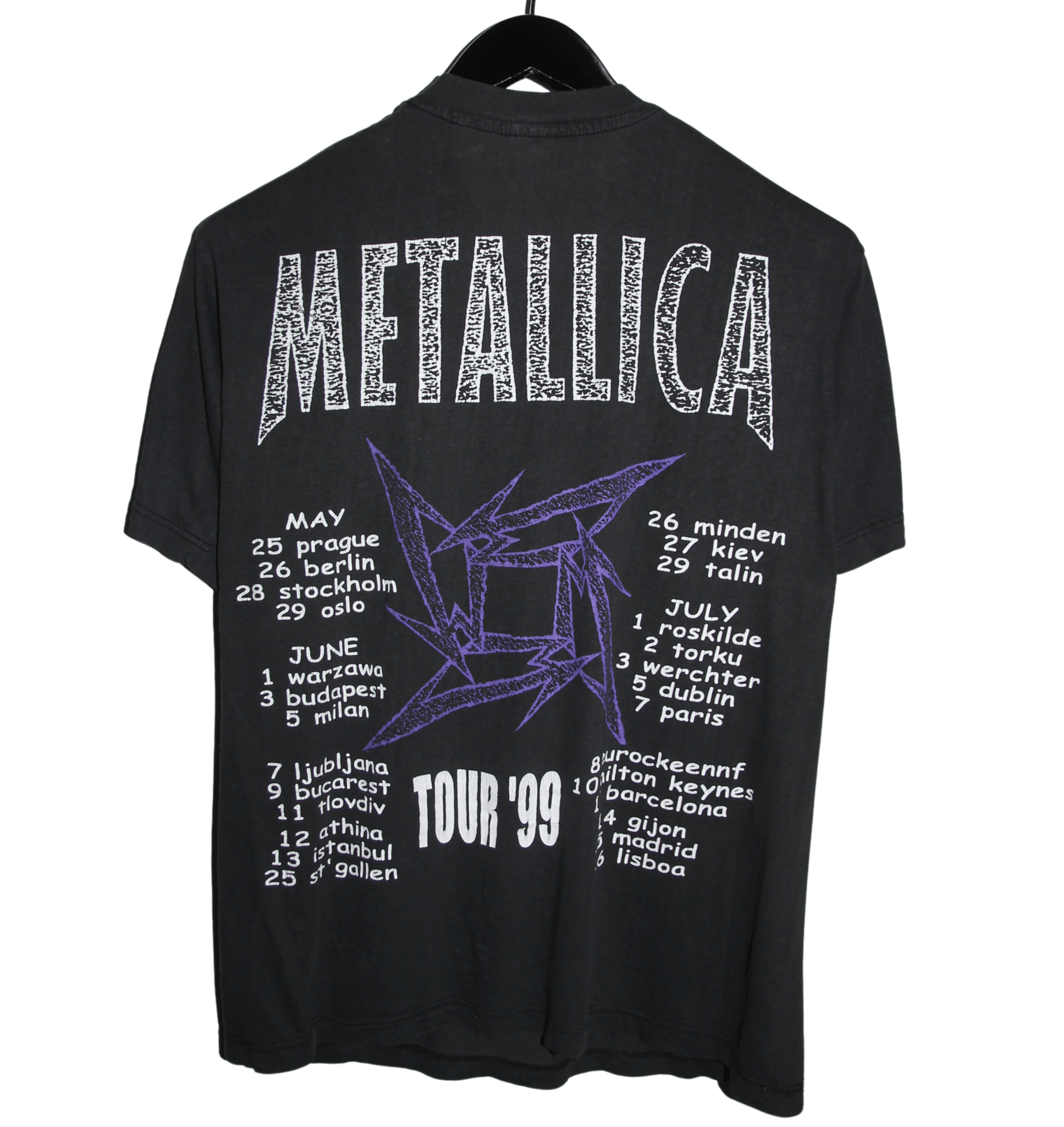 Metallica 1999 European Tour Shirt - Faded AU