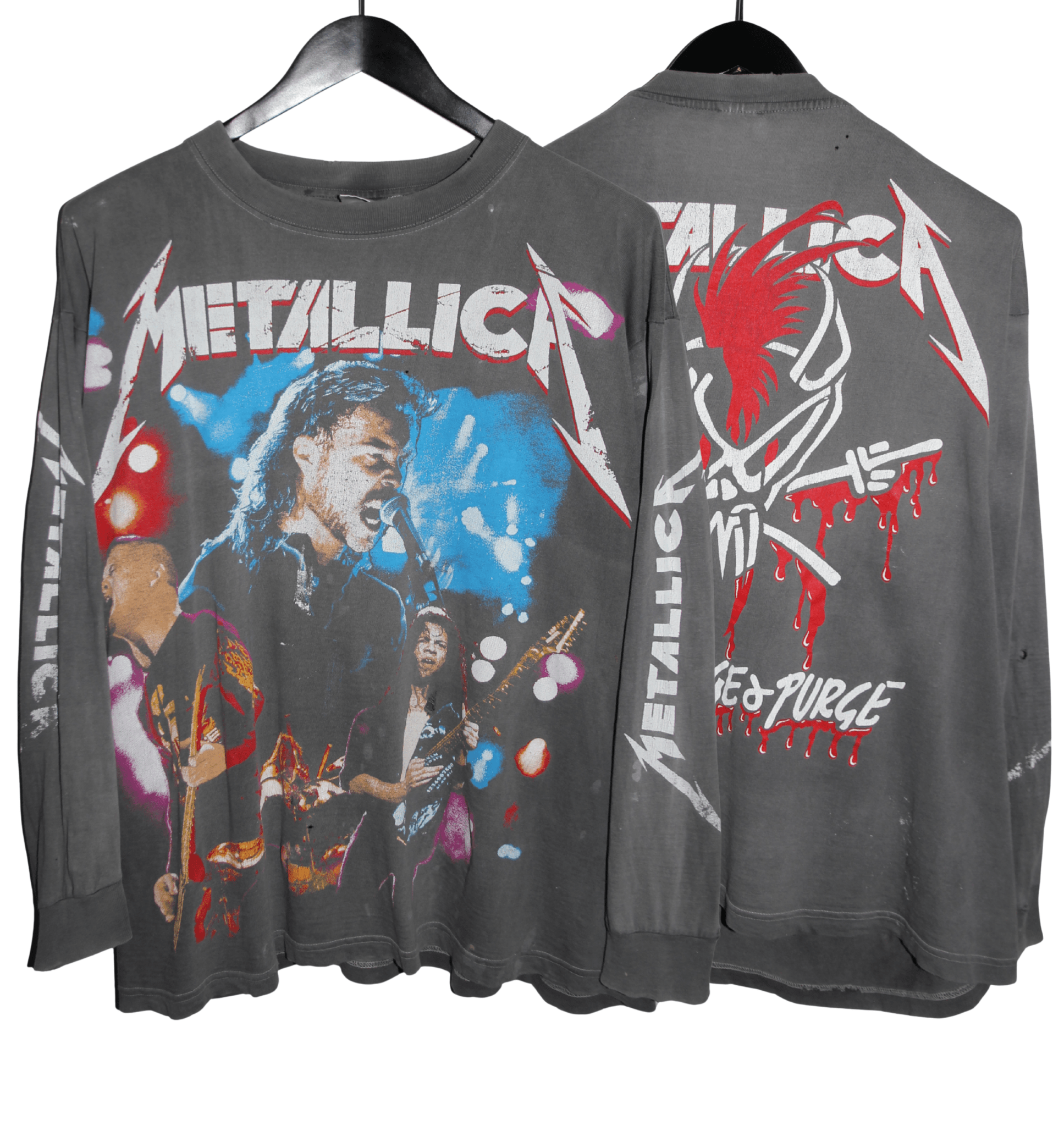 Metallica 90's Liveshit Binge & Purge Long Sleeve - Faded AU