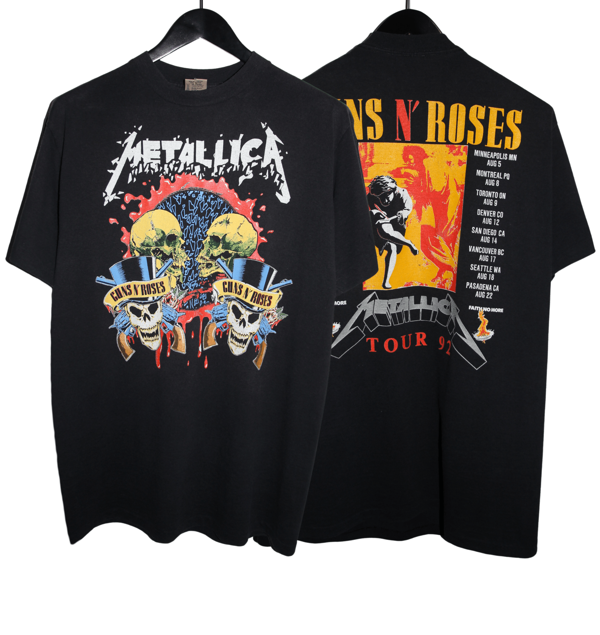 Metallica & Guns N' Roses 1992 Tour Shirt - Faded AU