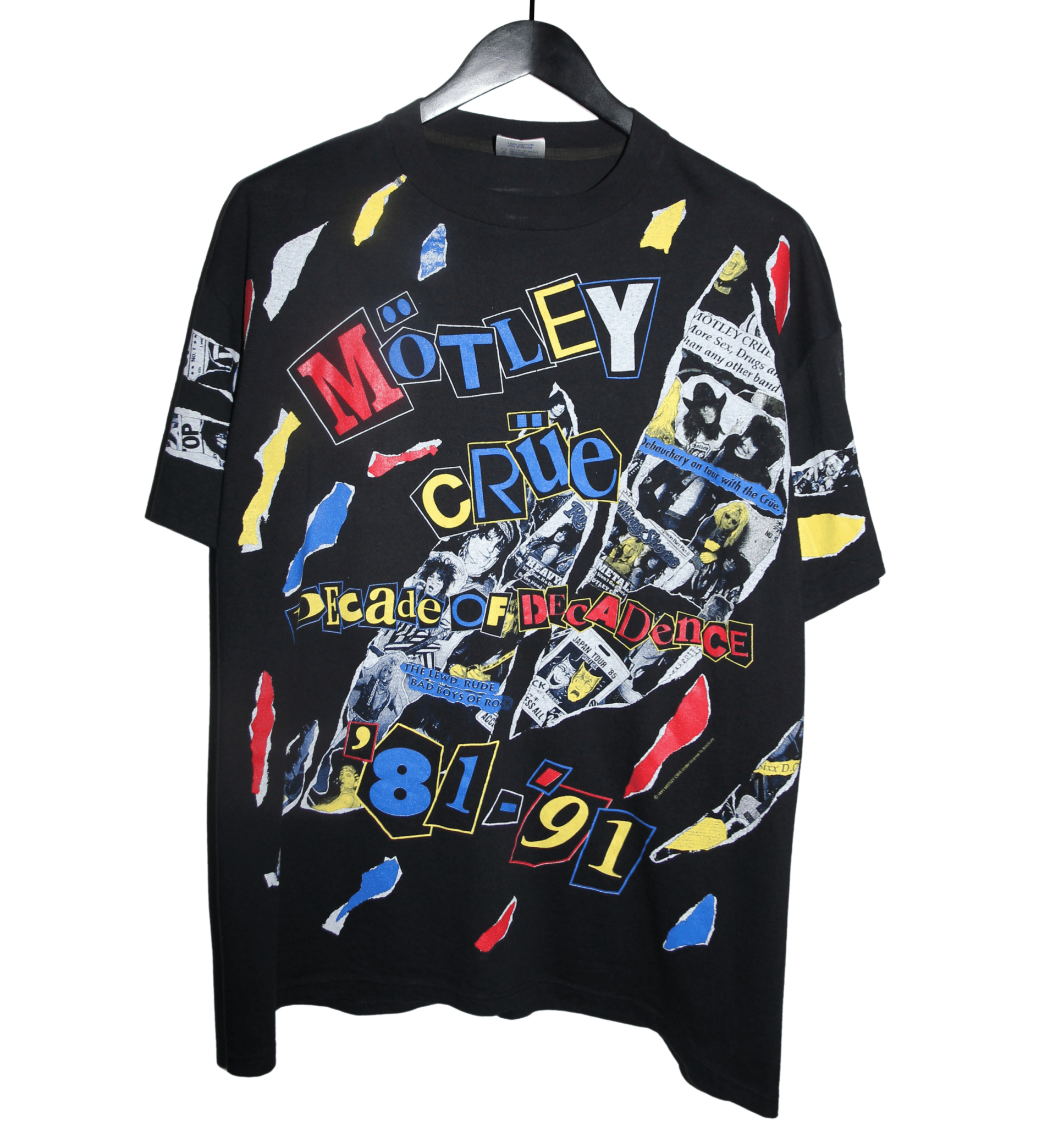 Motley Crue 1991 Decade of Decadence All Over Print Shirt - Faded AU