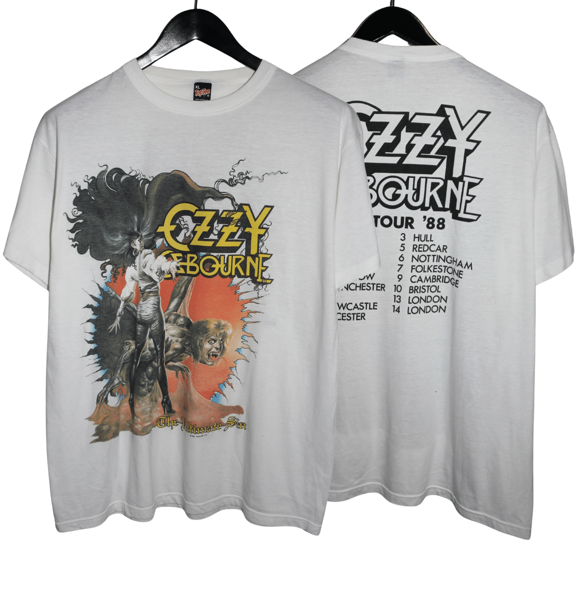 Ozzy Osbourne 1988 The Ultimate Sin UK Tour Shirt - Faded AU