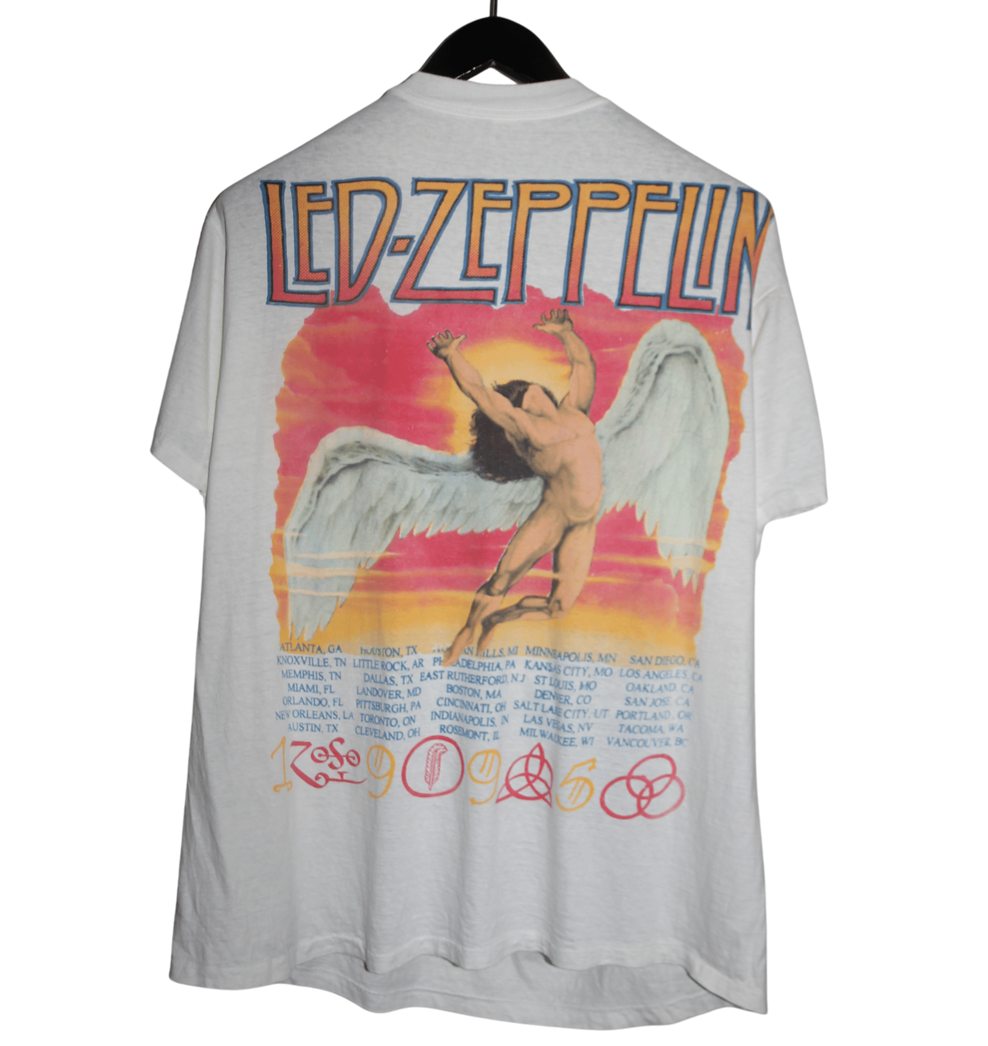 Robert Plant & Jimmy Page 1995 No Quarter Tour Shirt - Faded AU