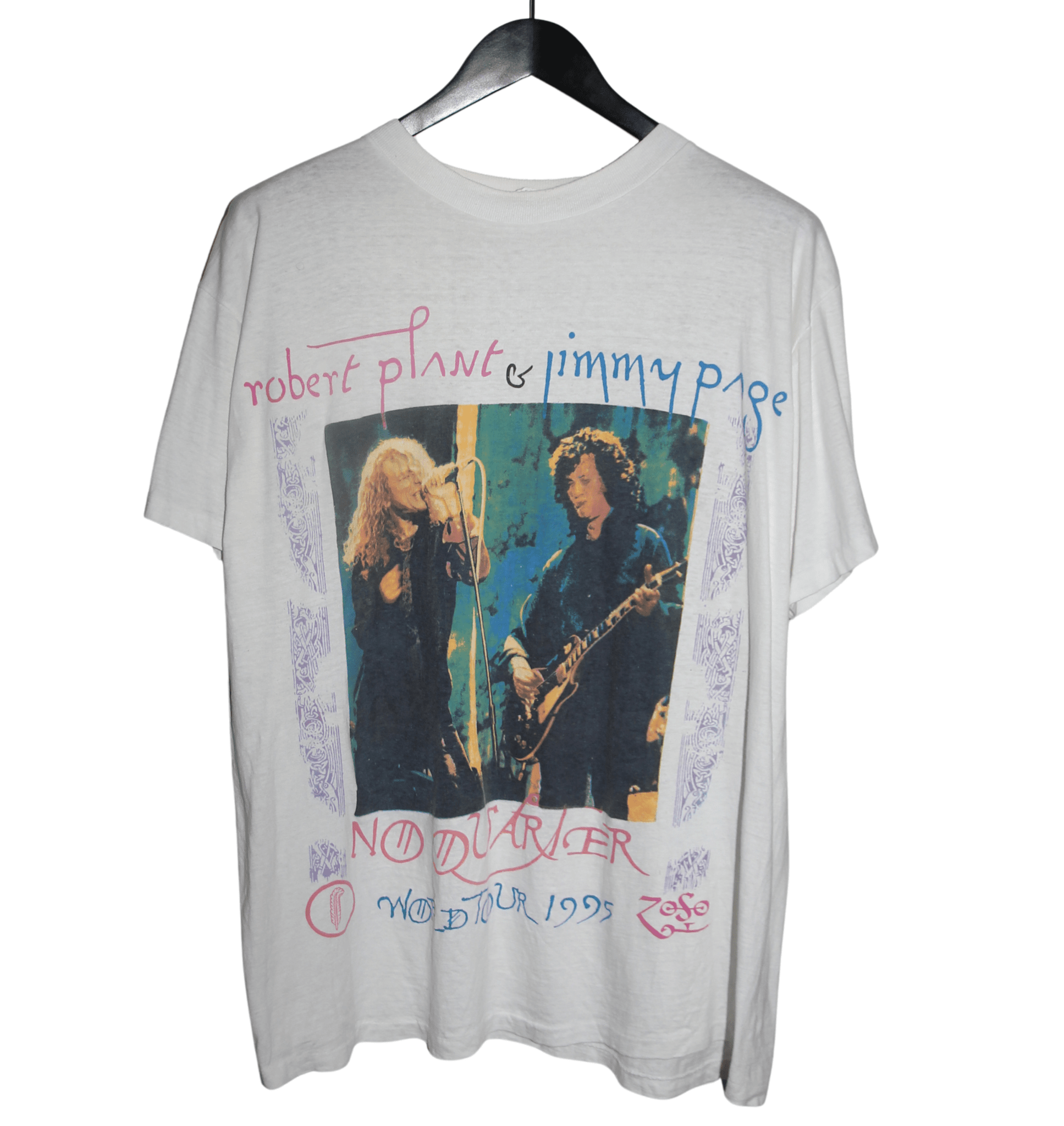 Robert Plant & Jimmy Page 1995 No Quarter Tour Shirt - Faded AU