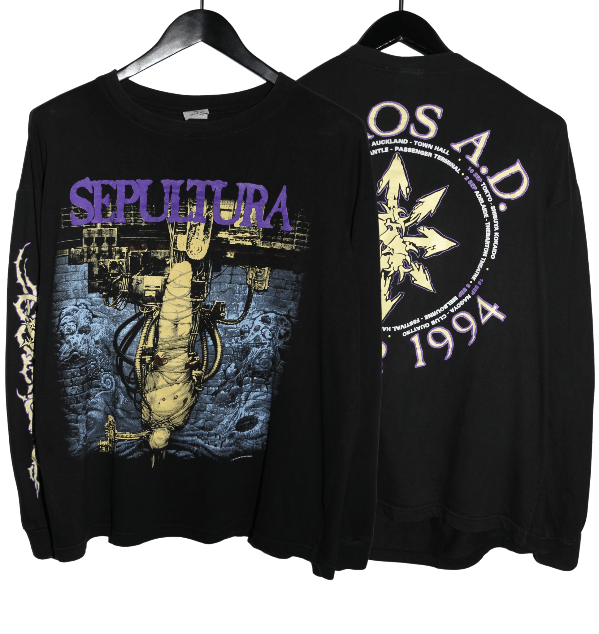 Sepultura 1993 Chaos A.D. Album Long Sleeve - Faded AU