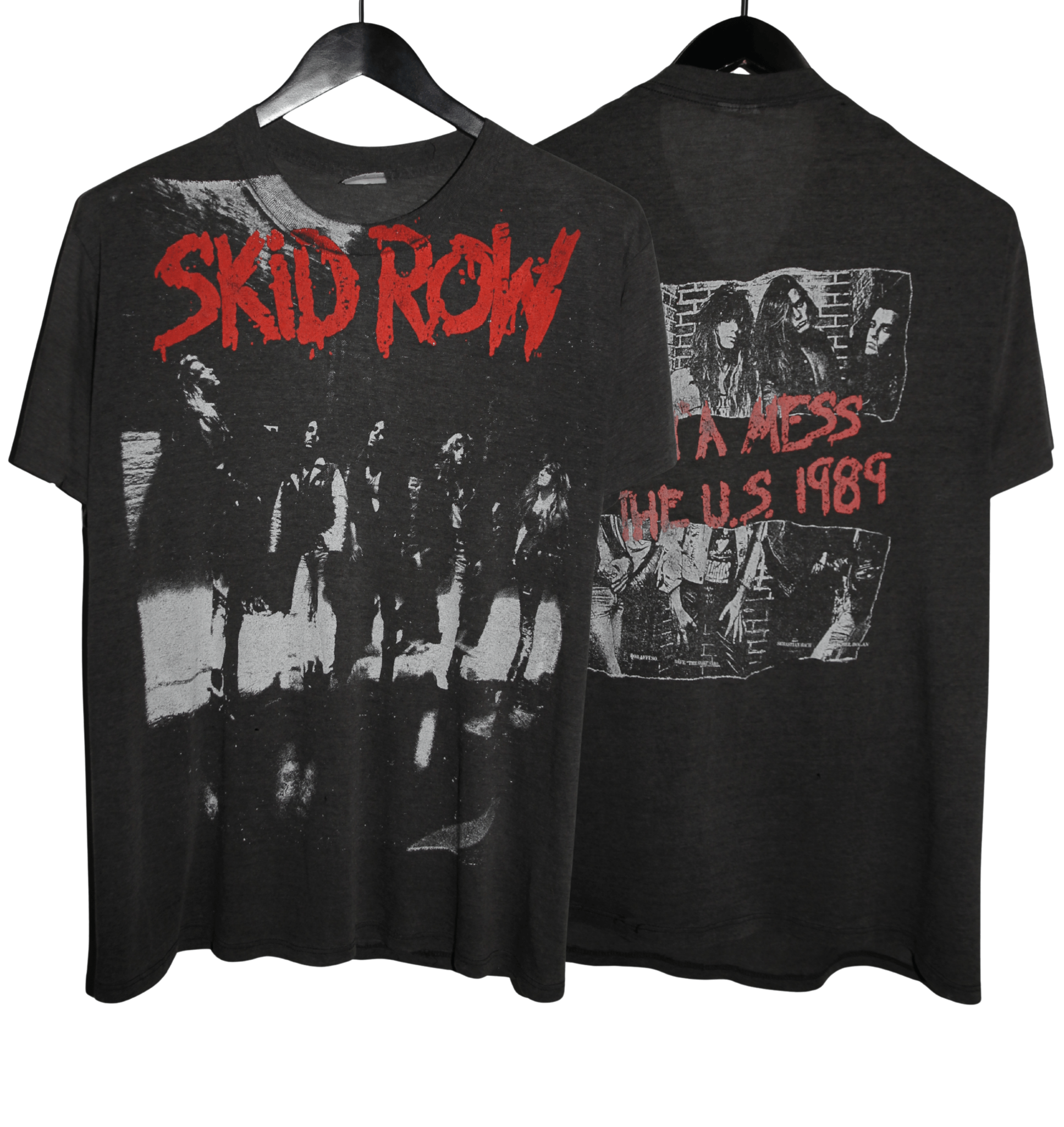 Skid Row 1989 Mess Of The US Tour Shirt - Faded AU