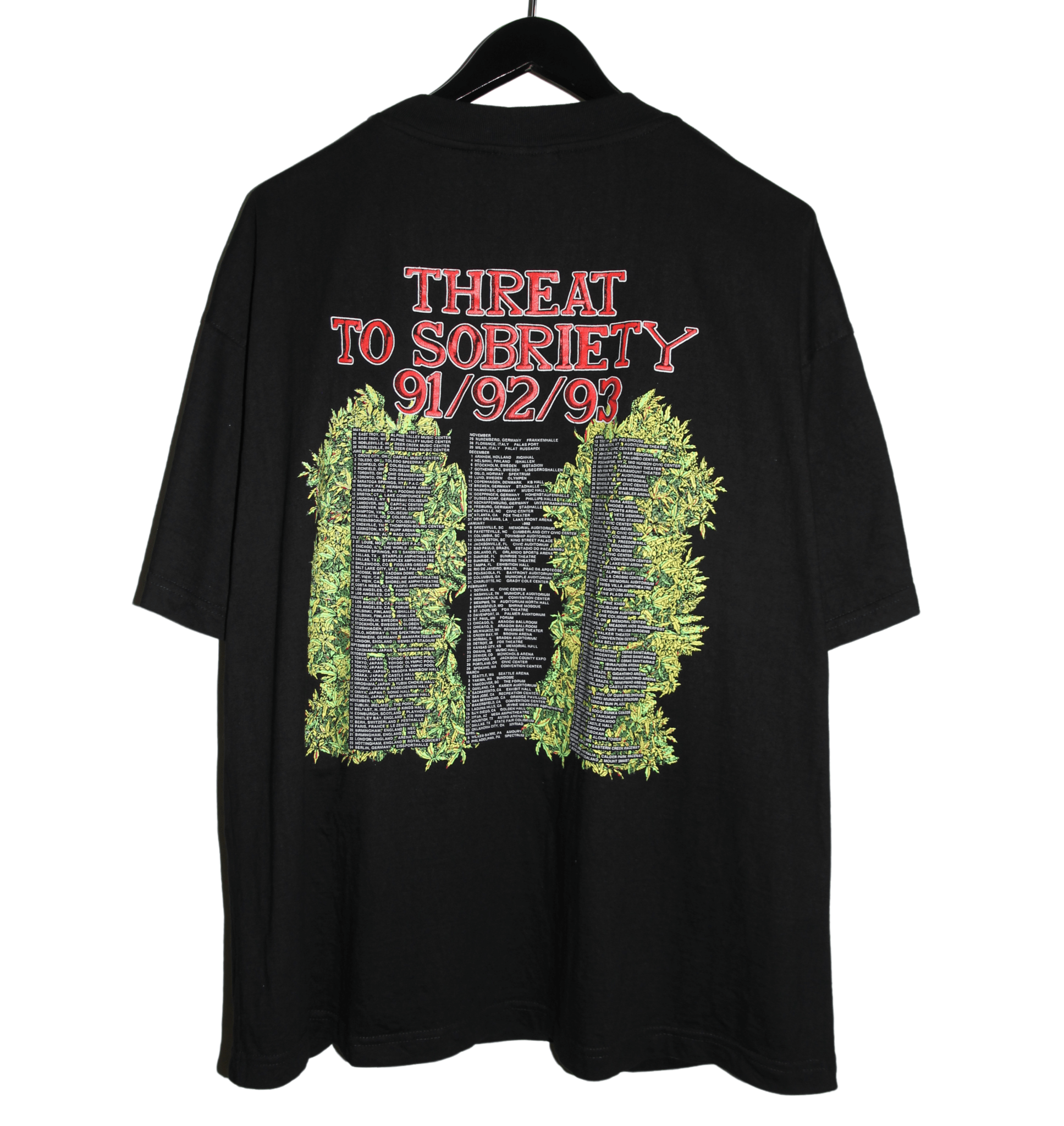 Skid Row 1991/92/93 Threat To Sobriety World Tour Shirt - Faded AU