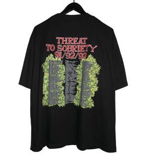 Skid Row 1991/92/93 Threat To Sobriety World Tour Shirt - Faded AU