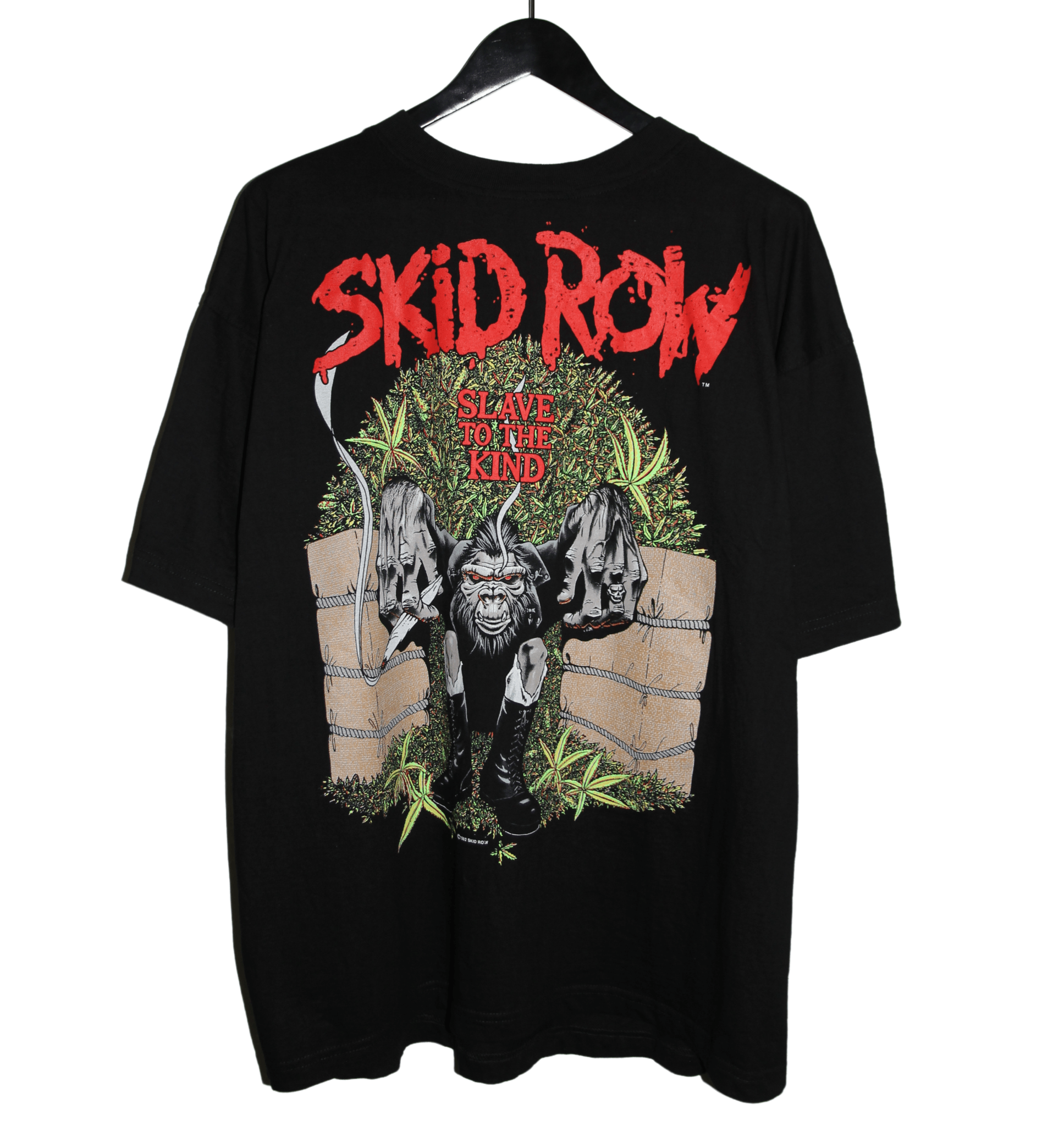 Skid Row 1991/92/93 Threat To Sobriety World Tour Shirt - Faded AU