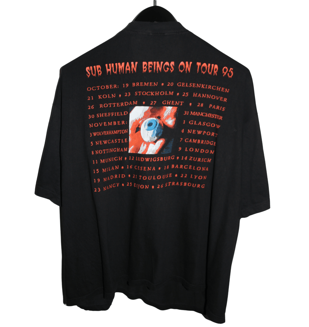 Skid Row 1995 Sub Human Beings On Tour Shirt - Faded AU