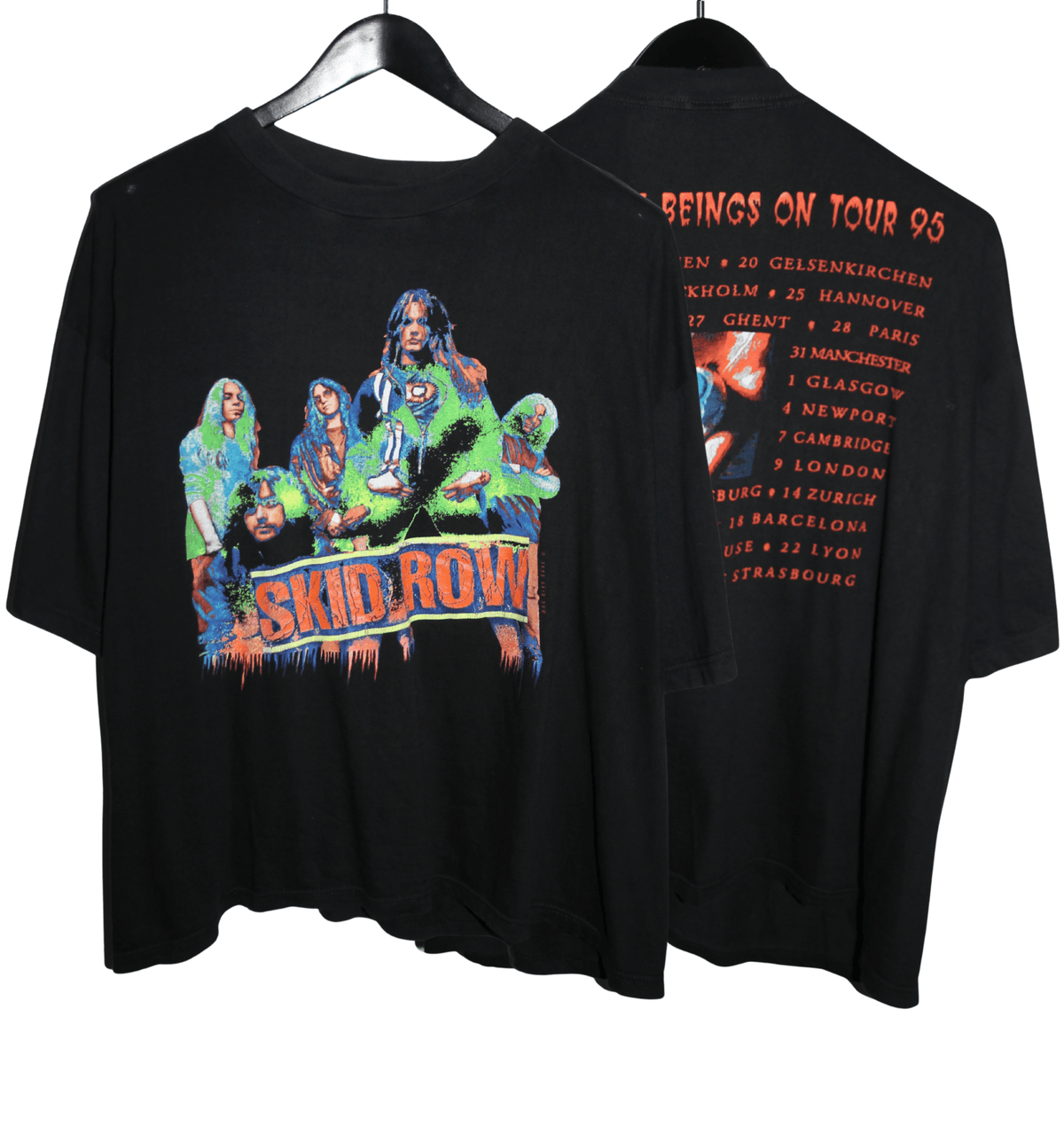 Skid Row 1995 Sub Human Beings On Tour Shirt - Faded AU