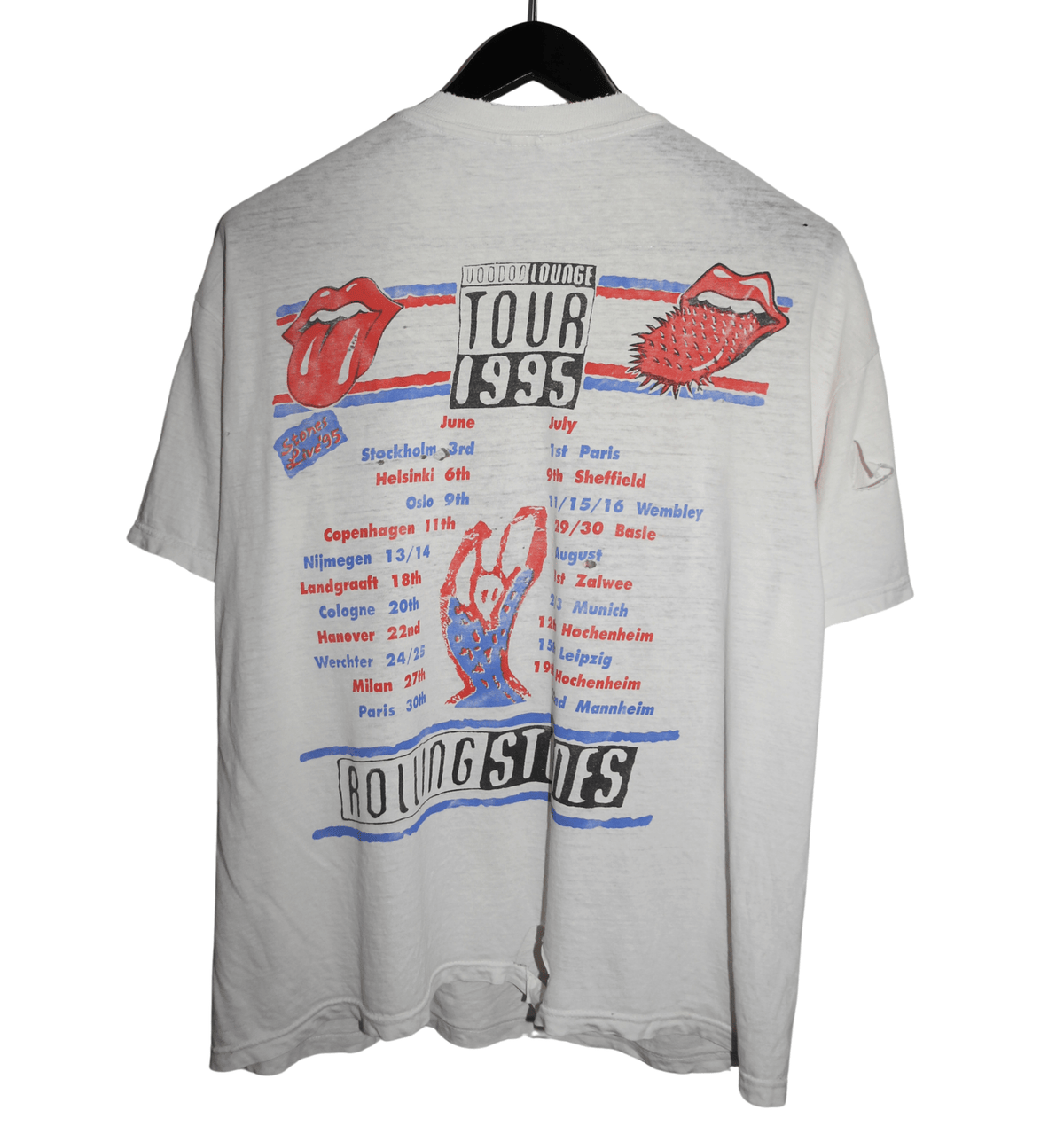 The Rolling Stones 1995 Voodoo Lounge Tour Shirt - Faded AU