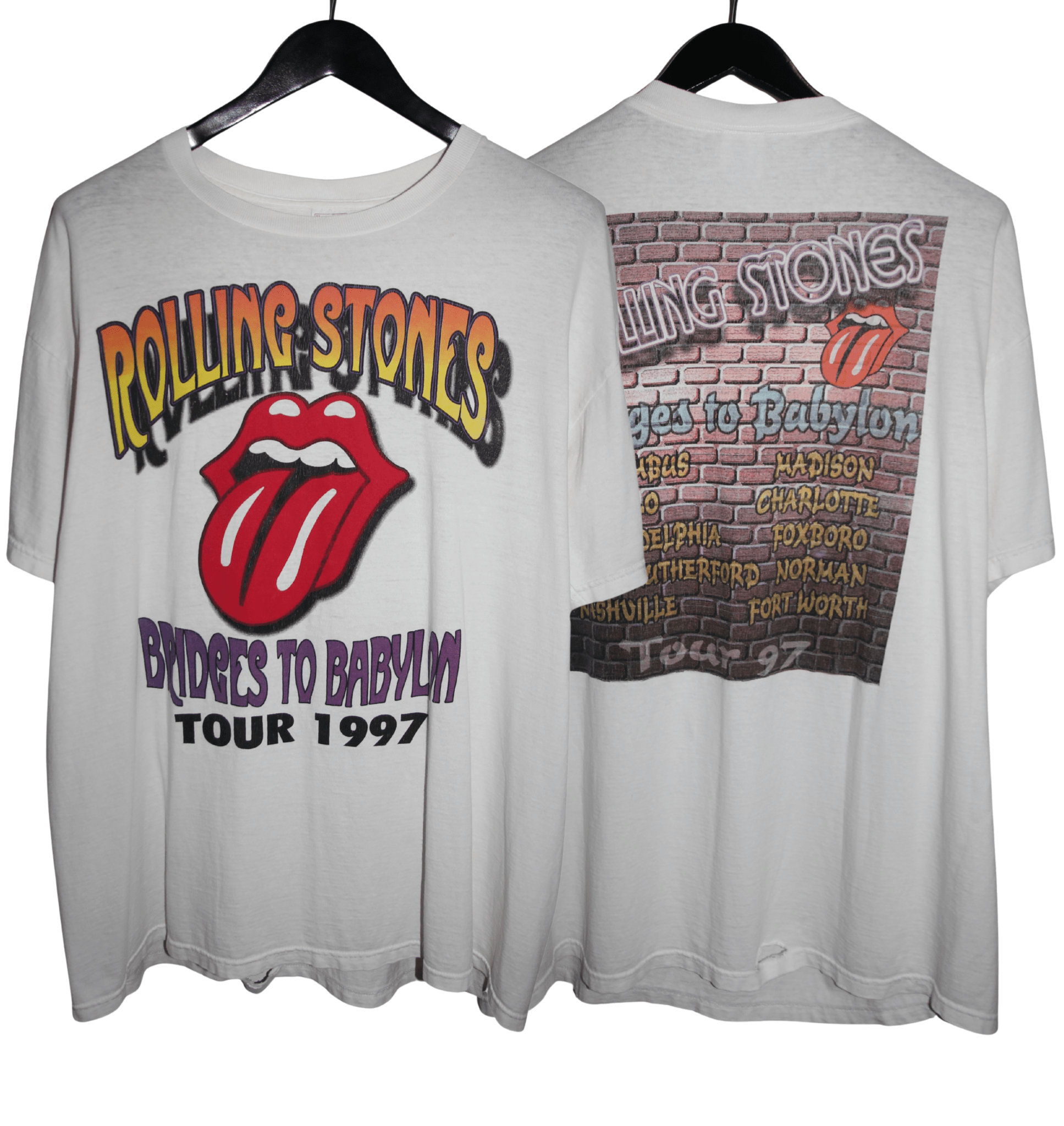 The Rolling Stones 1997 Bridges to Babylon World Tour Shirt - Faded AU