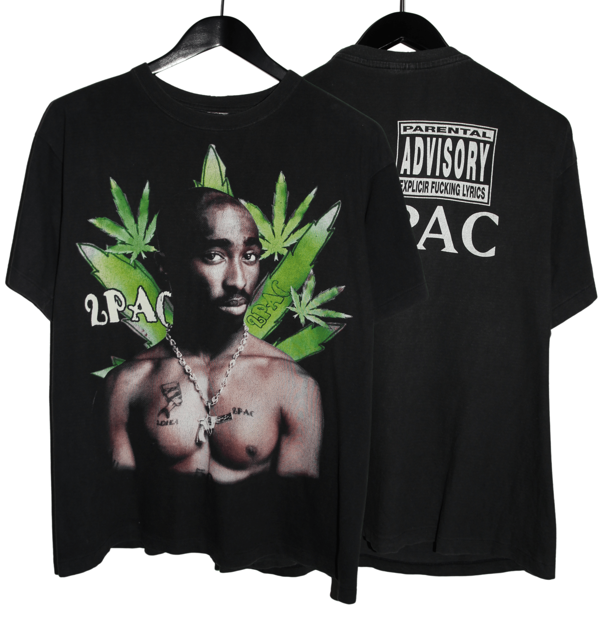Tupac 90's Parental Advisory Shirt - Faded AU