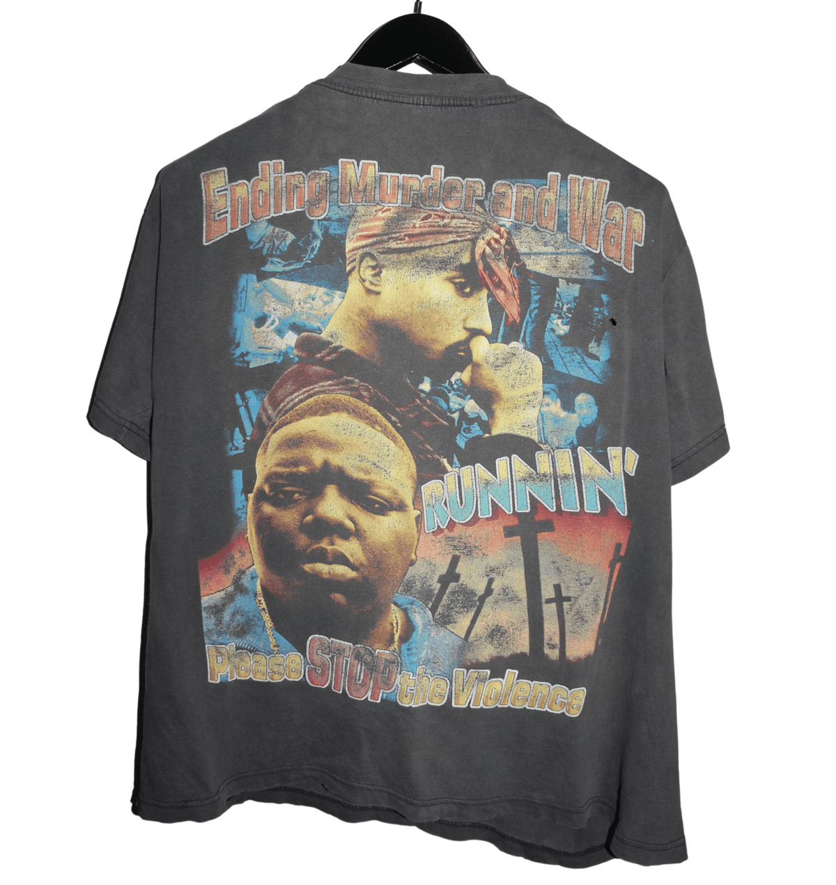 Tupac & Biggie Smalls 90's Stop The Violence Rap Tee - Faded AU
