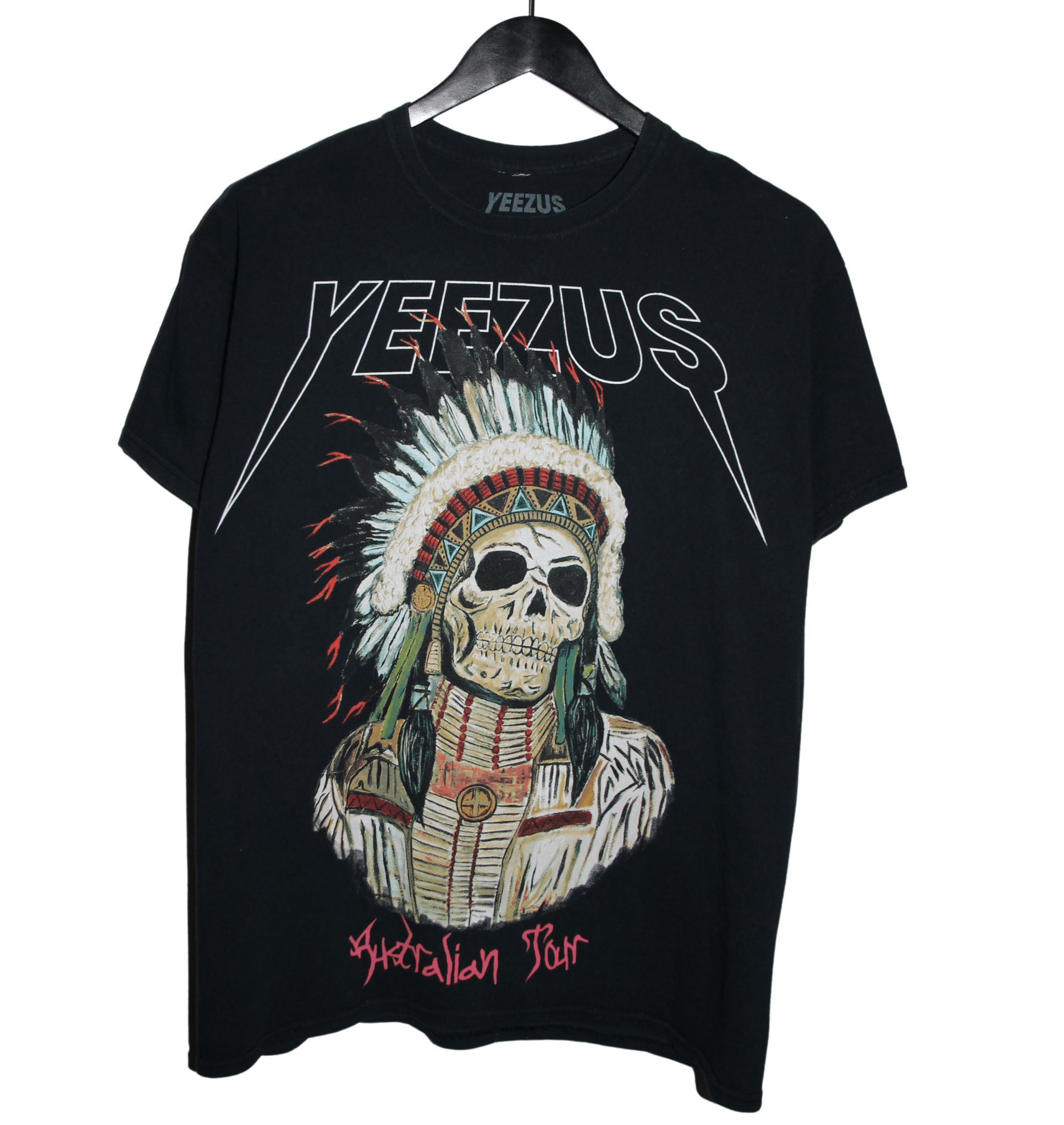 Yeezus 2014 Native Skull Australian Tour Shirt - Faded AU