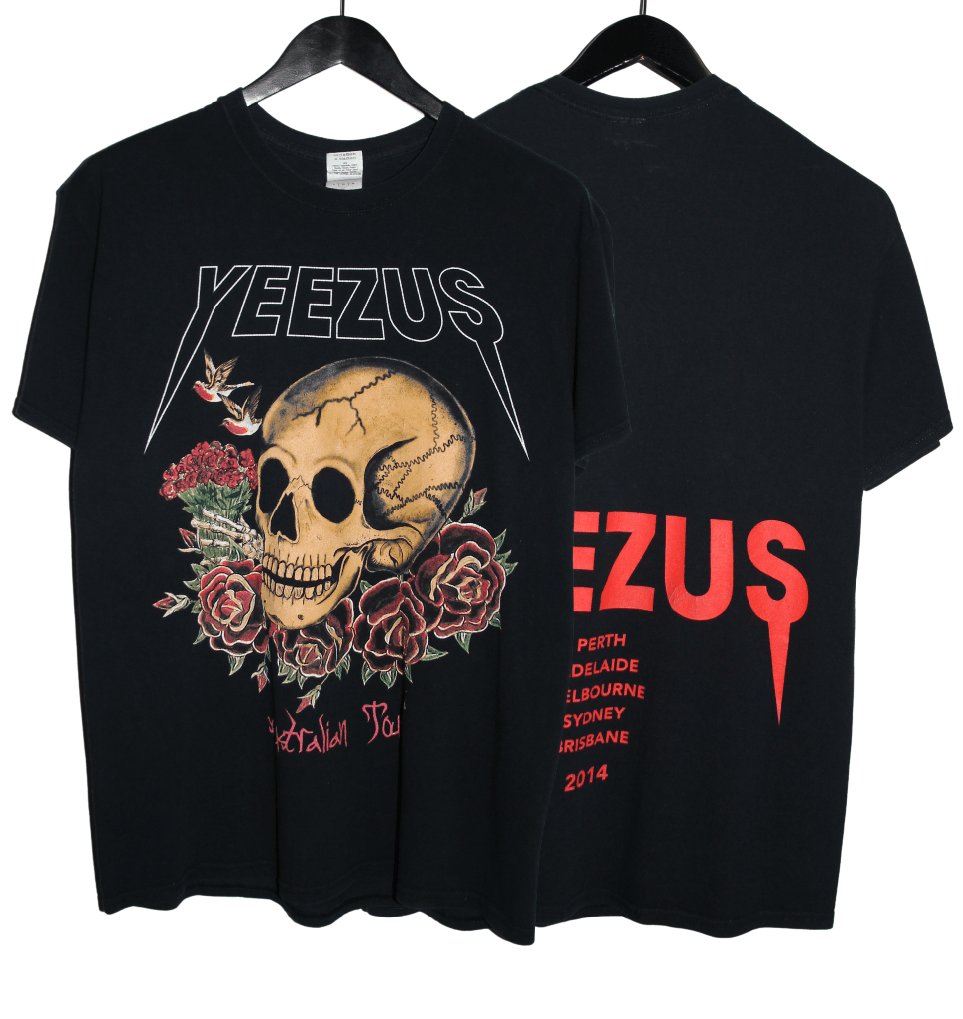 Yeezus 2014 Skull Australian Tour Shirt - Faded AU