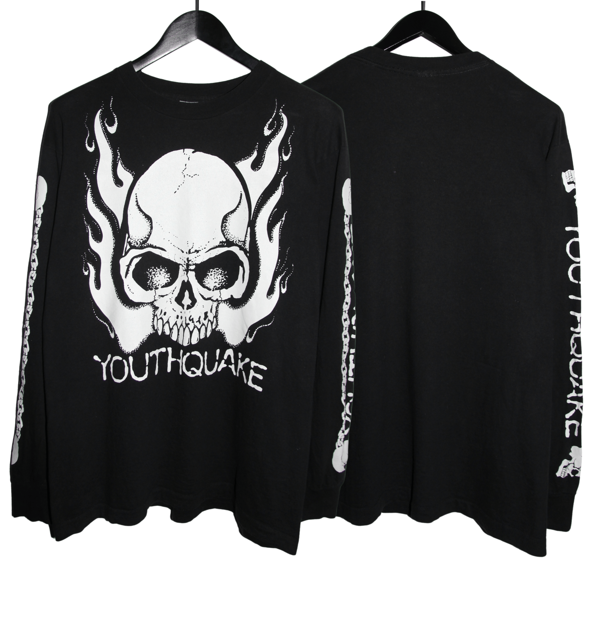 Youthquake 90's Flaming Skull Long Sleeve - Faded AU