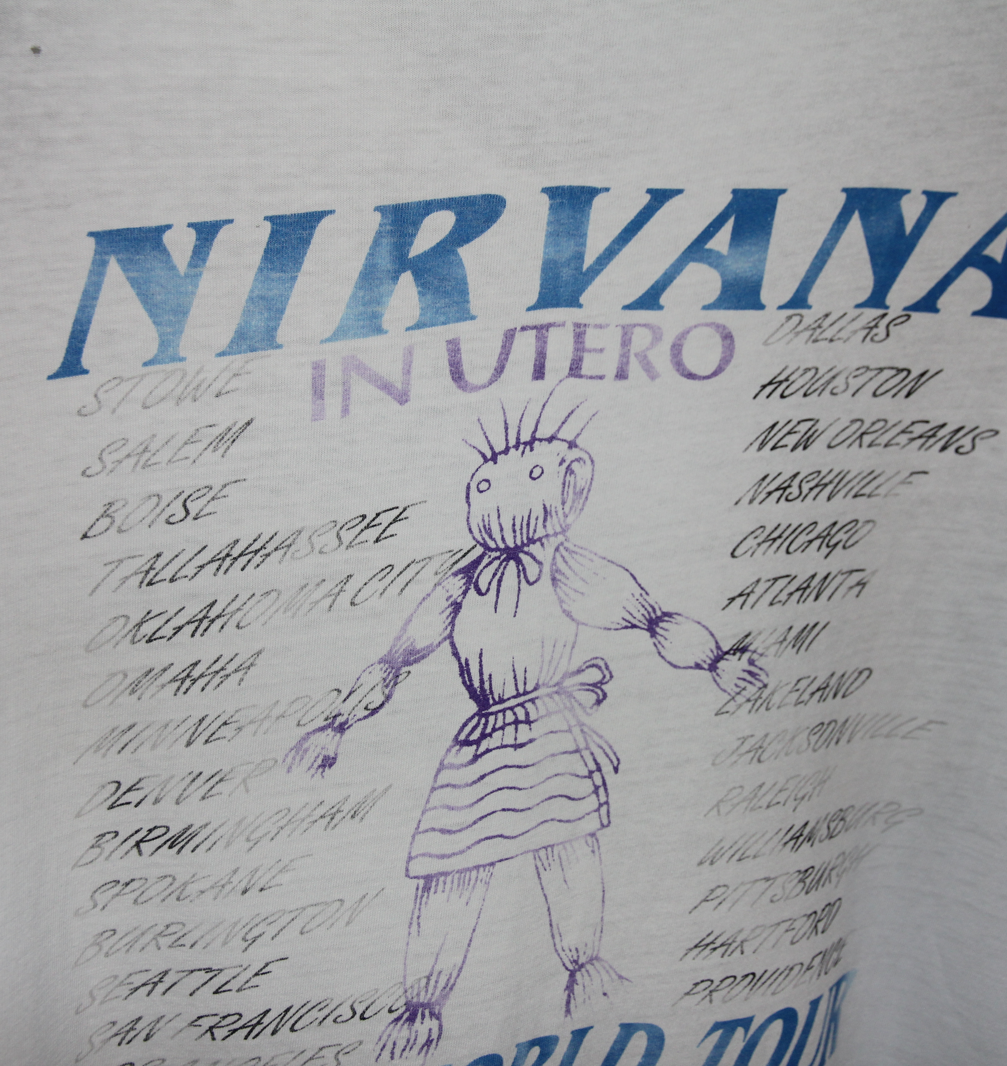 Nirvana 1993/94 In Utero World Tour Shirt X-LARGE