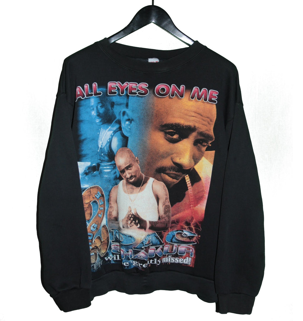 2PAC 1996 All Eyez On Me Bootleg Rap Sweatshirt - Faded AU