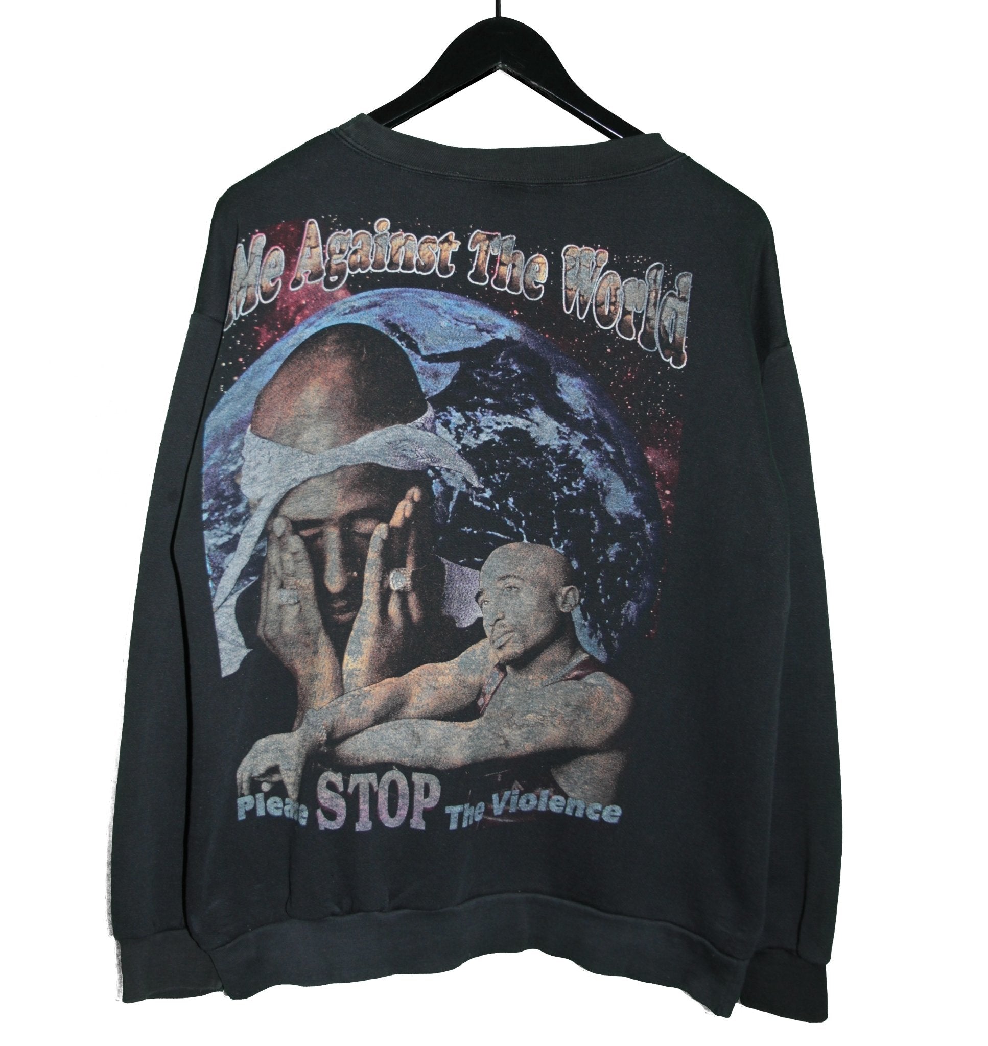 2PAC 1996 All Eyez On Me Bootleg Rap Sweatshirt - Faded AU
