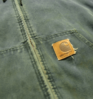 Vintage 90's Carhartt Hooded Worker Jacket Green