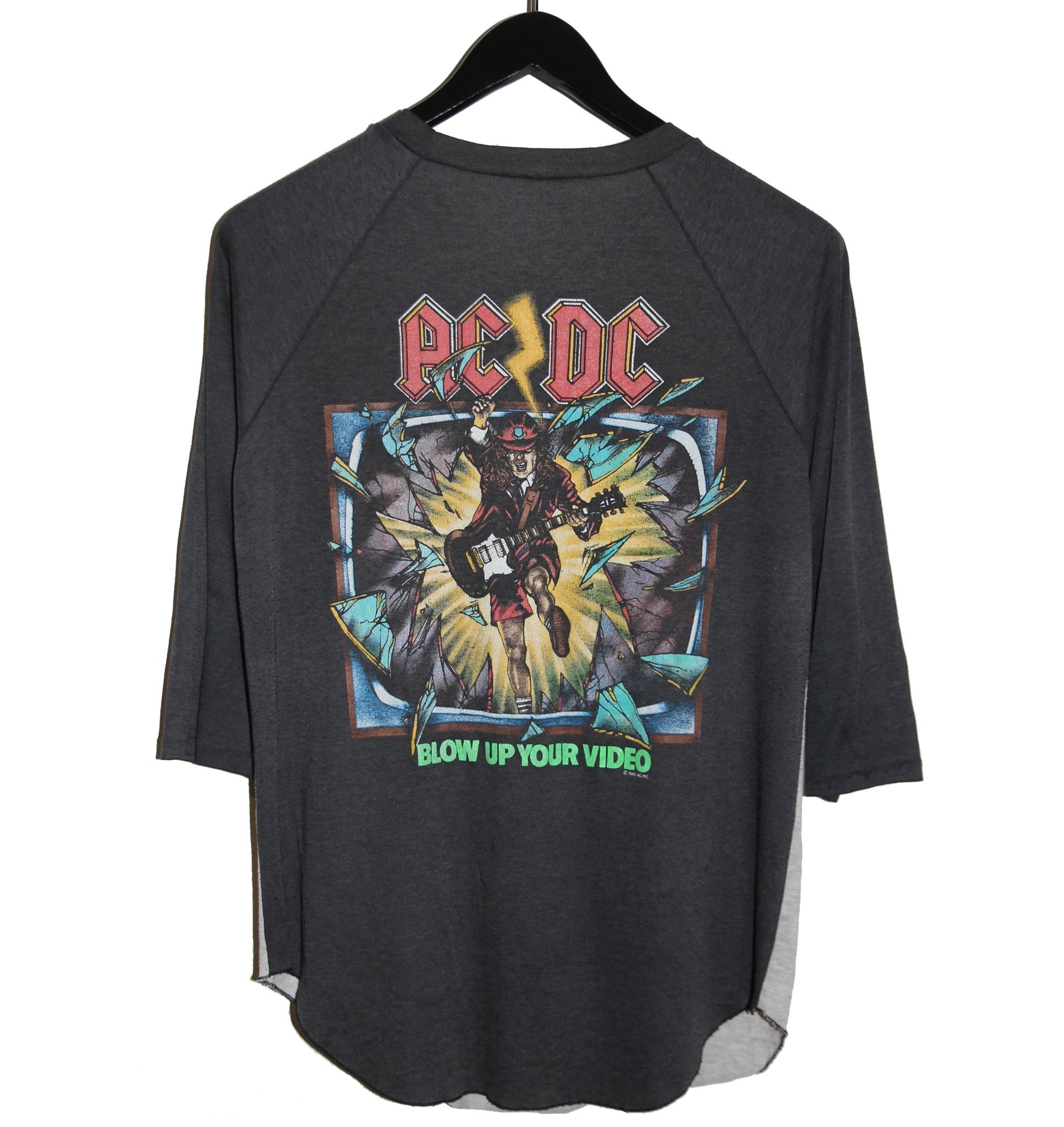 ACDC 1988 Blow Up Your Video Album Raglan - Faded AU