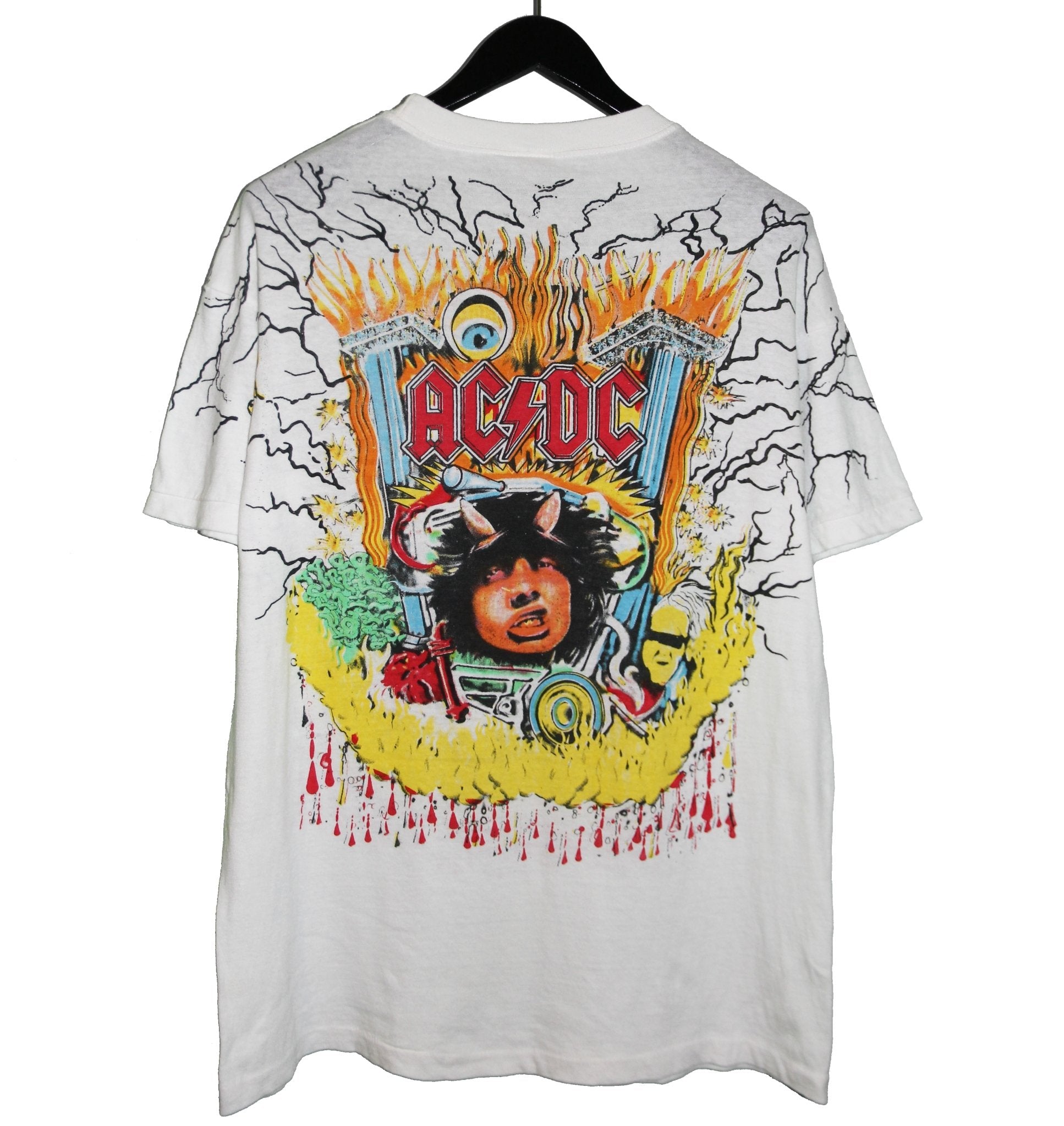 ACDC 1992 Hells Bells Bootleg All Over Print Shirt - Faded AU