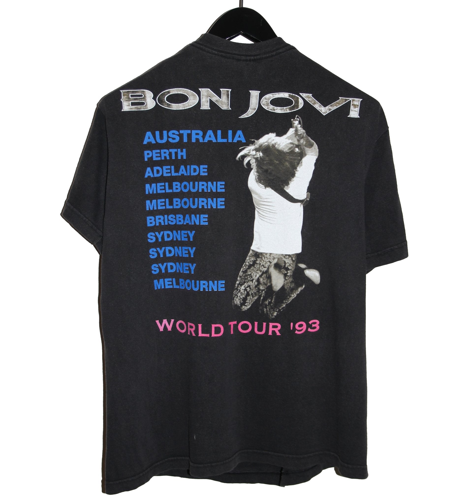 Bon Jovi 1993 Keep The Faith World Tour Shirt - Faded AU