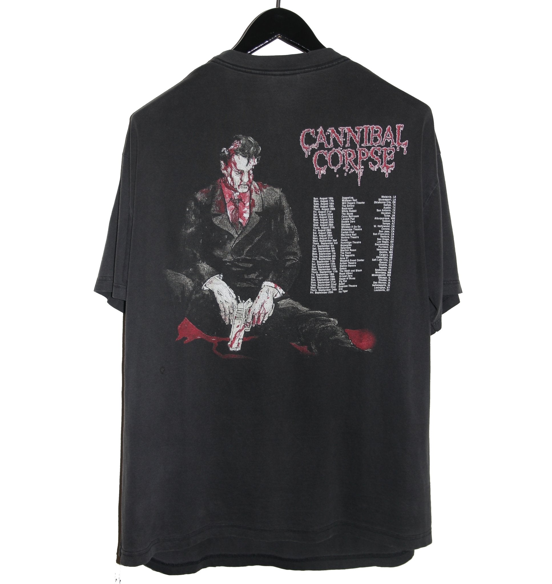 Cannibal Corpse 1998 Gallery of Suicide Tour Shirt - Faded AU