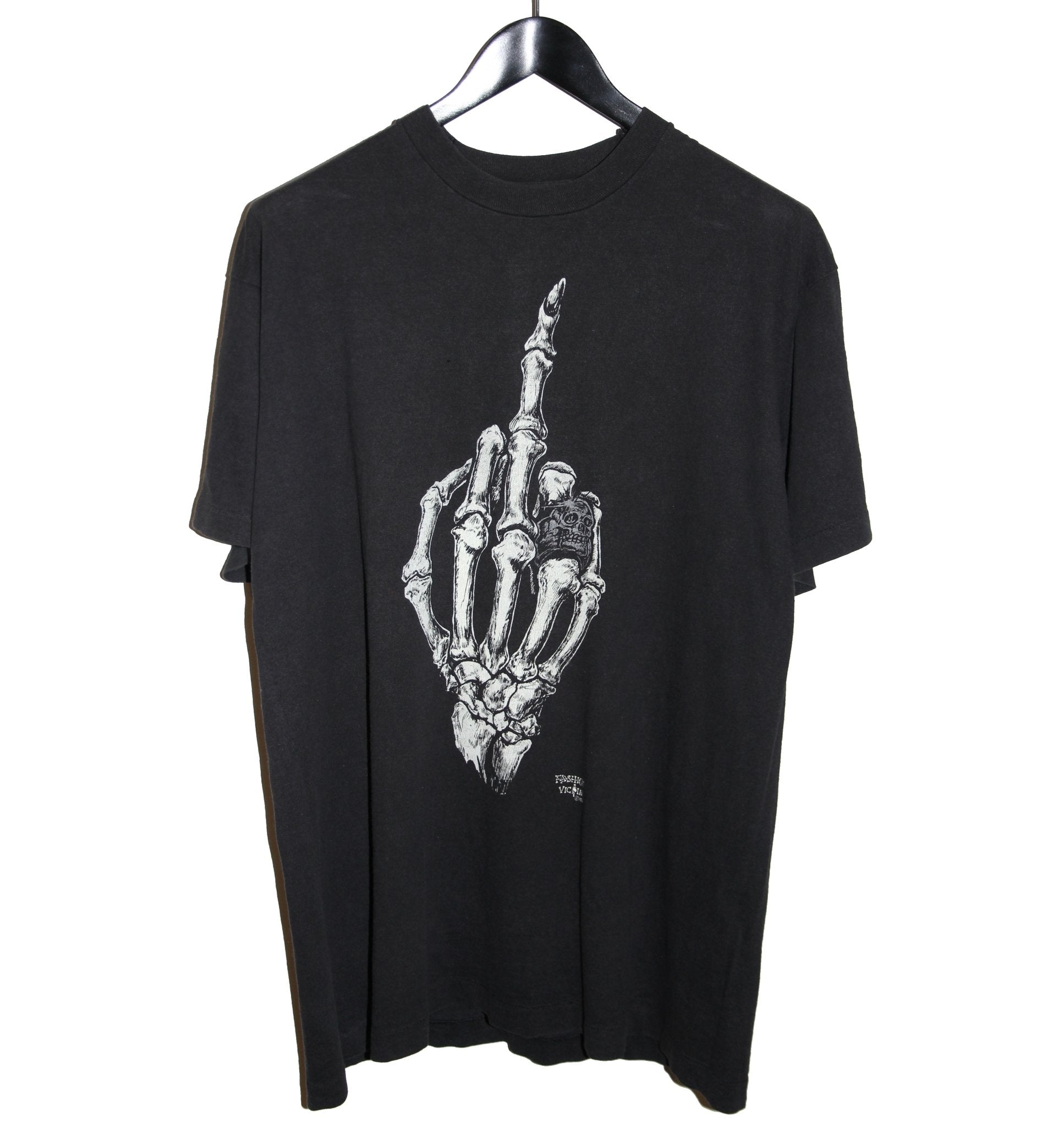 Fashion Victim 1993 Skeleton Middle Finger Shirt - Faded AU