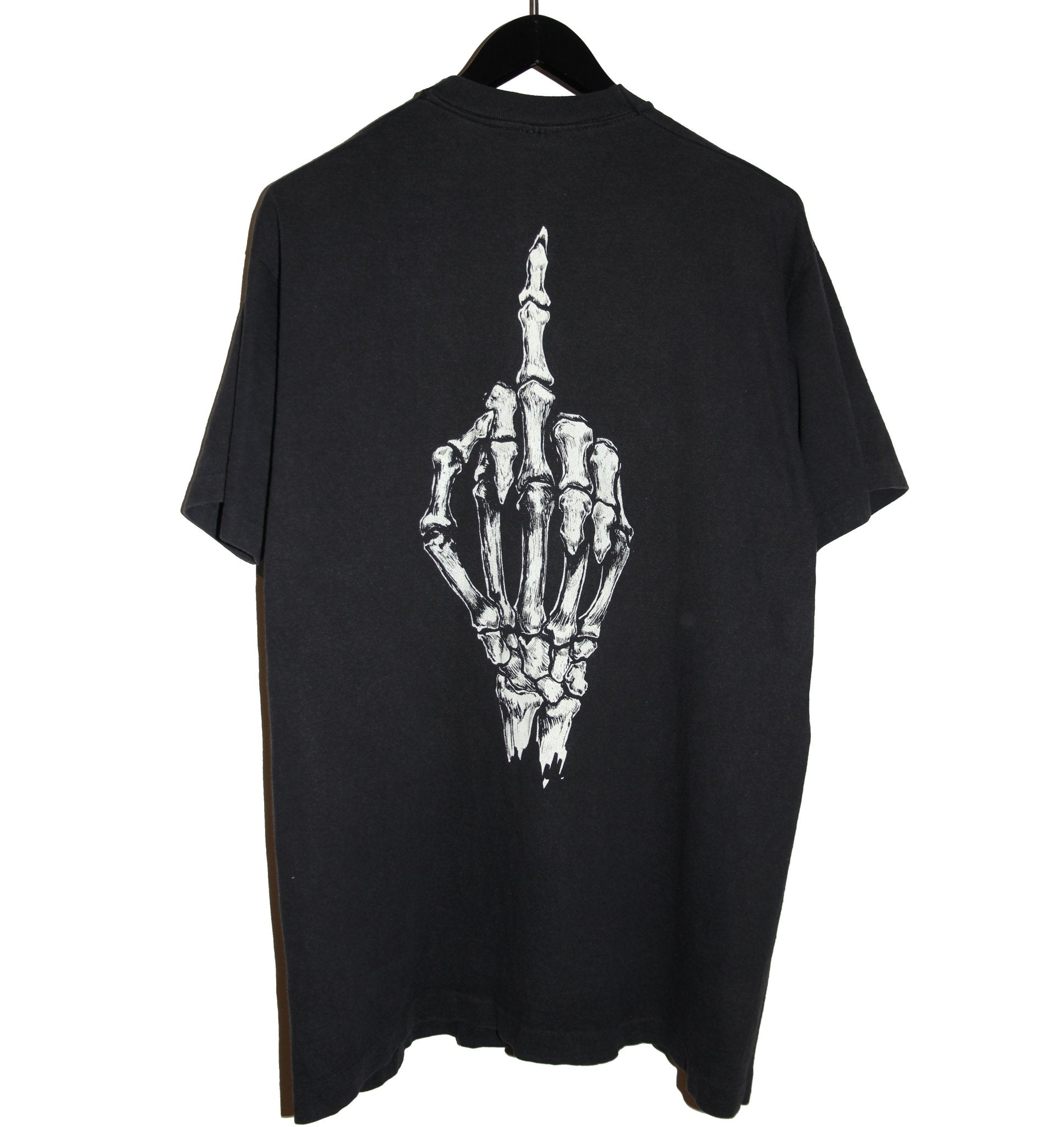 Fashion Victim 1993 Skeleton Middle Finger Shirt - Faded AU