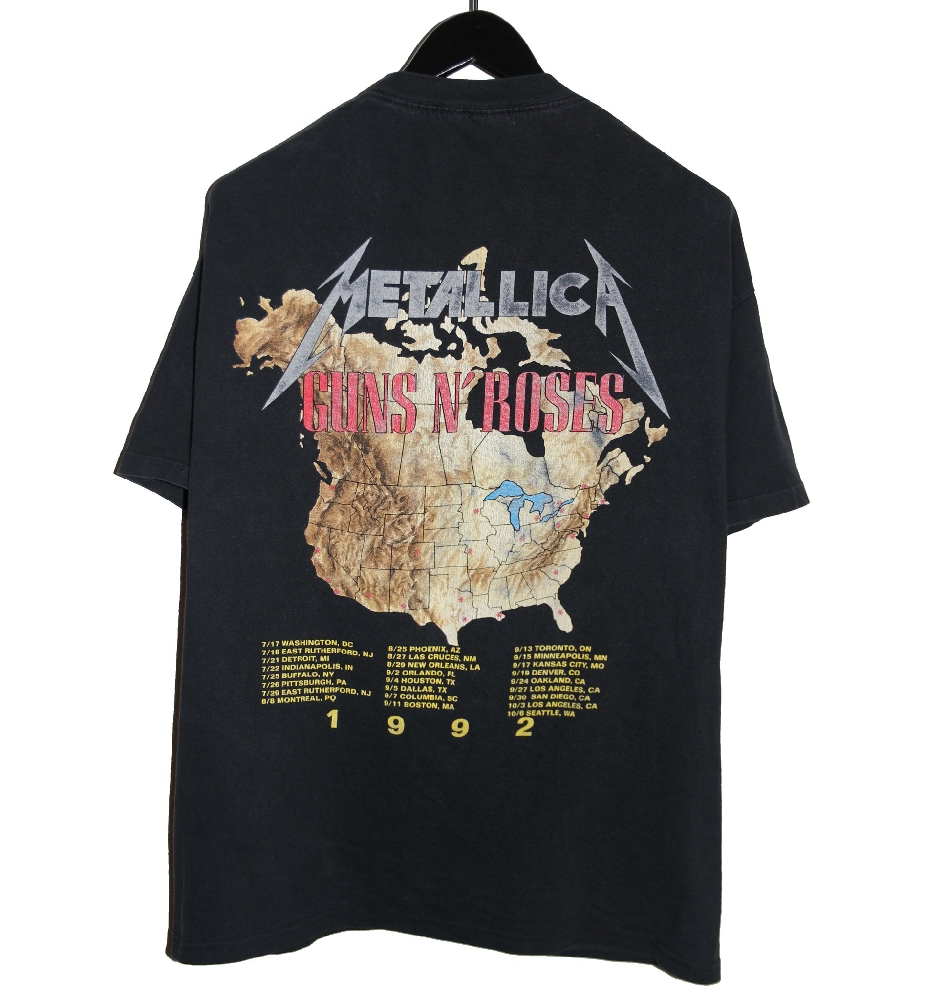 Guns N' Roses x Metallica 1992 US Tour Shirt - Faded AU