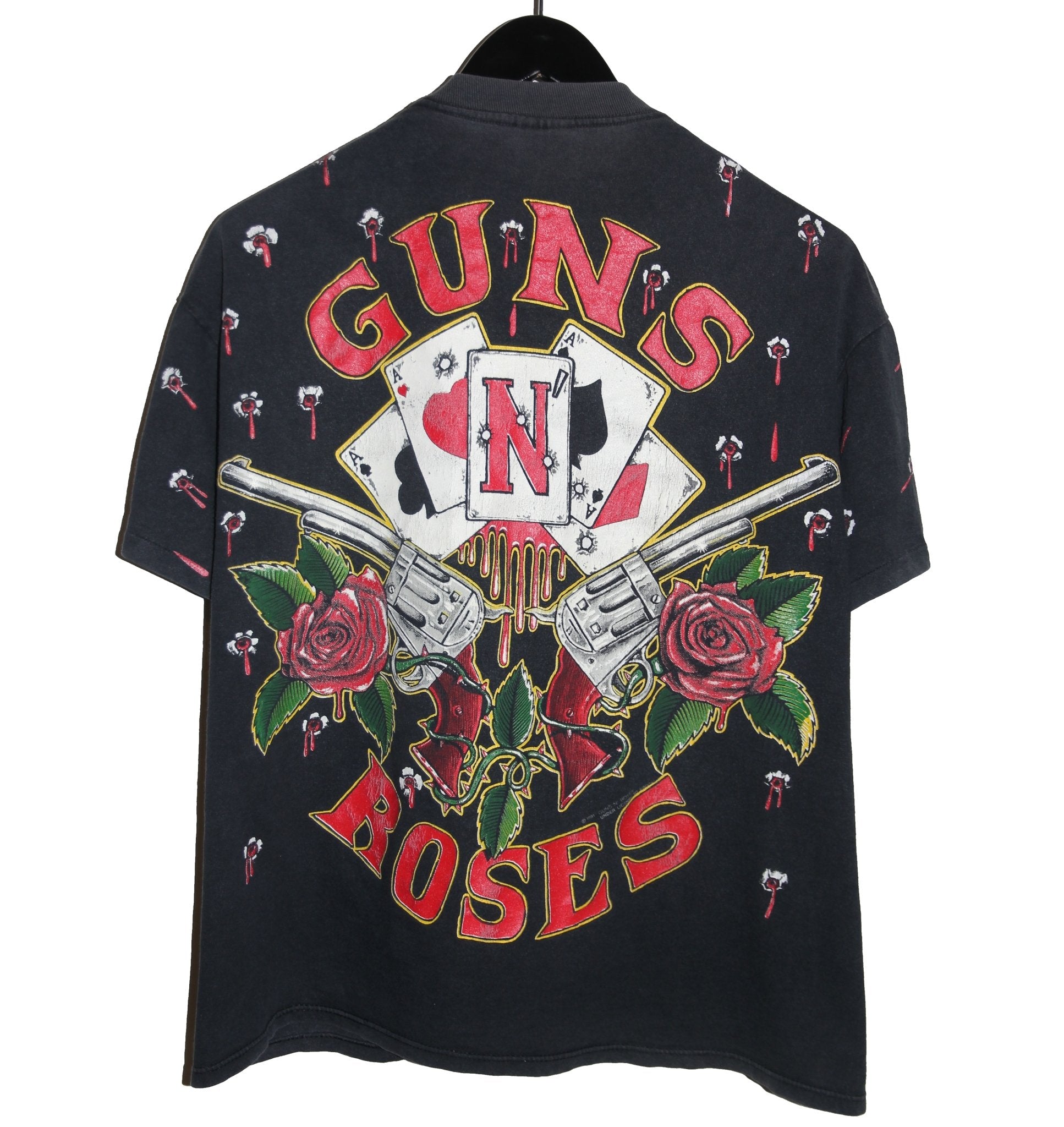 Guns N' Rosses 1991 All Over Print Shirt - Faded AU