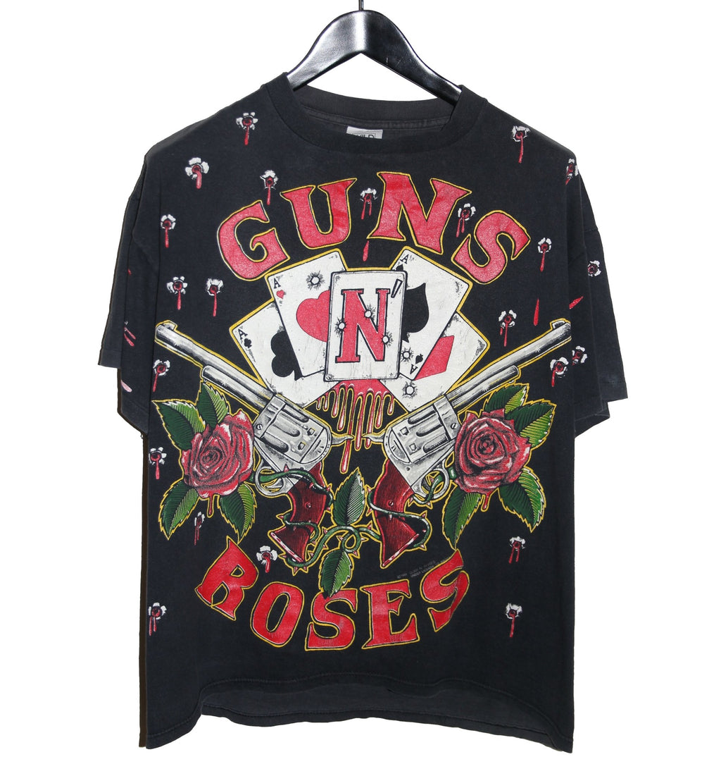 Guns N' Rosses 1991 All Over Print Shirt - Faded AU