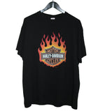 Harley Davidson 90's Flaming Logo Shirt - Faded AU