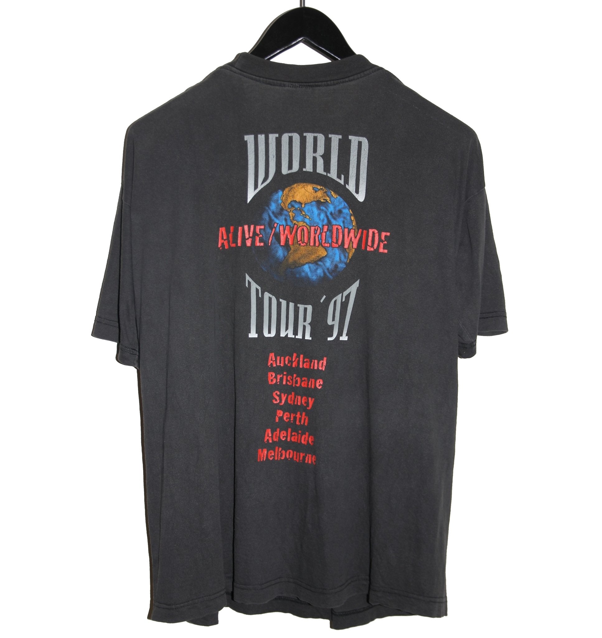 KISS 1997 Alive/Worldwide Australian Tour Shirt - Faded AU