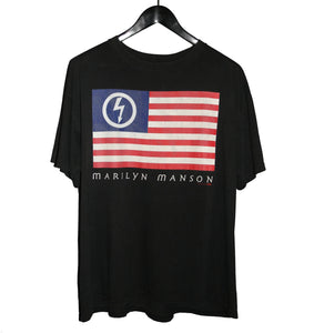 Marilyn Manson 1997 American Antichrist Flag Shirt - Faded AU