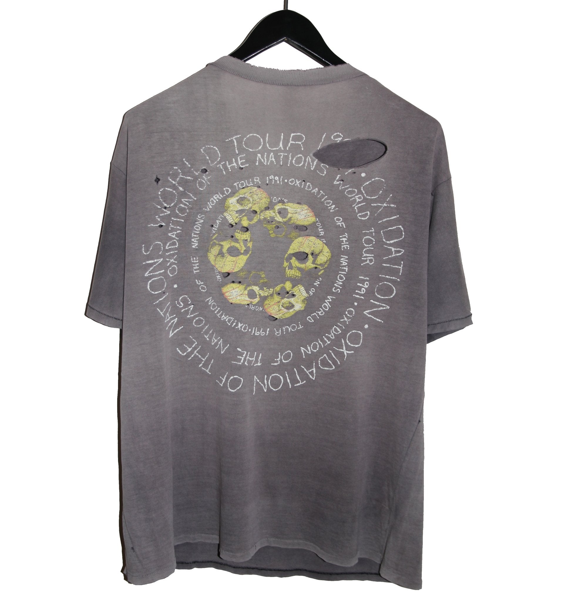 Megadeth 1991 Oxidation Of The Nations Tour Shirt - Faded AU