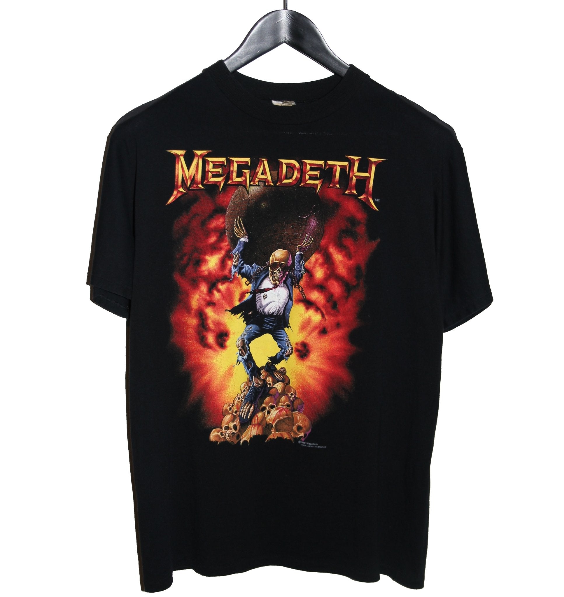 Megadeth 1991 Oxidation Of The Nations World Tour Shirt - Faded AU