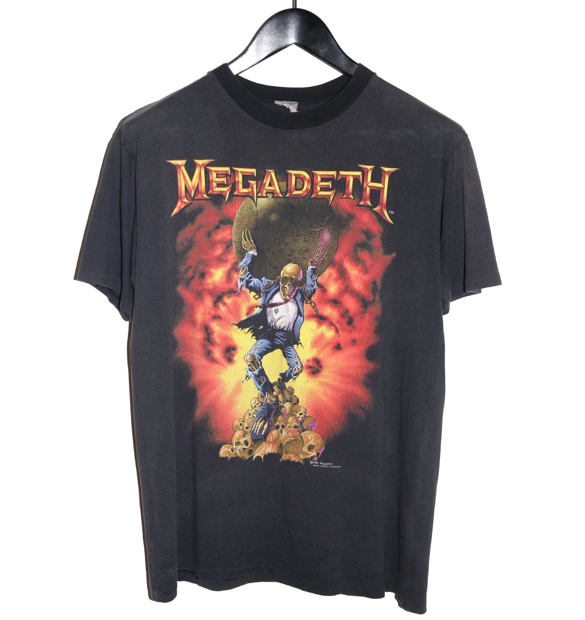 Megadeth 1991 Oxidation Of The Nations World Tour Shirt - Faded AU