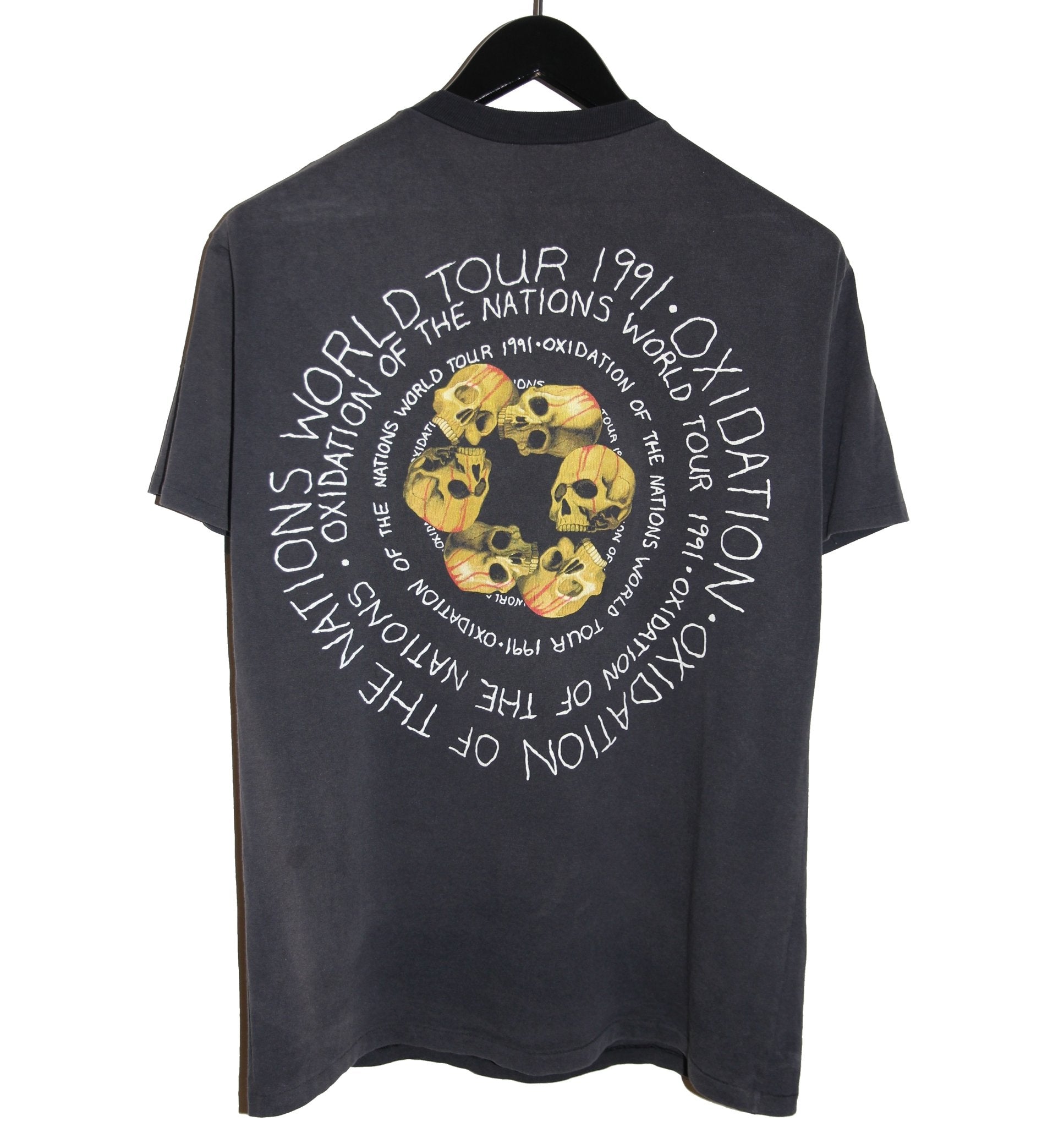 Megadeth 1991 Oxidation Of The Nations World Tour Shirt - Faded AU