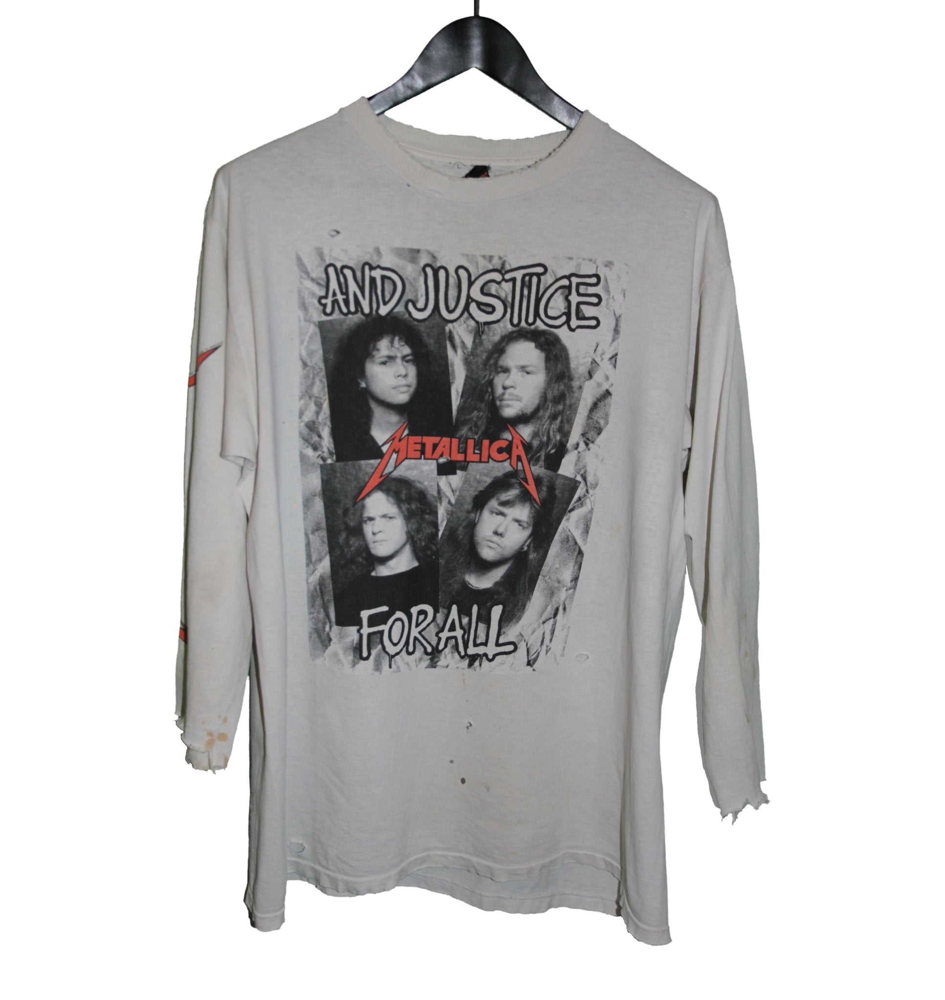 Metallica 1988 And Justice For All Longsleeve Shirt - Faded AU
