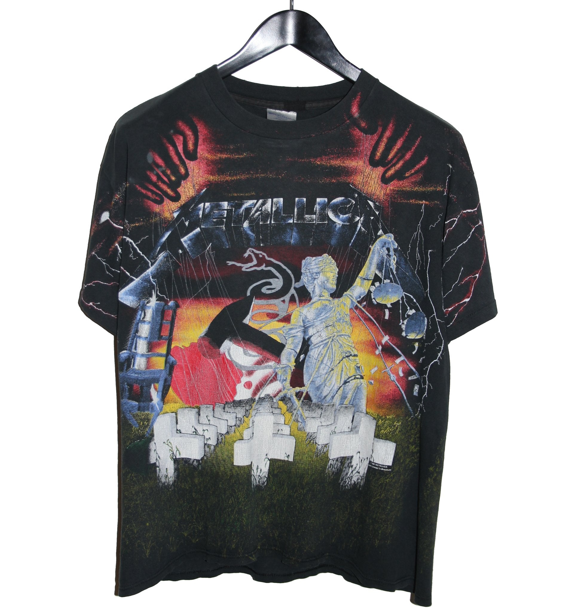 Metallica 1991 Master of All Over Print Shirt - Faded AU