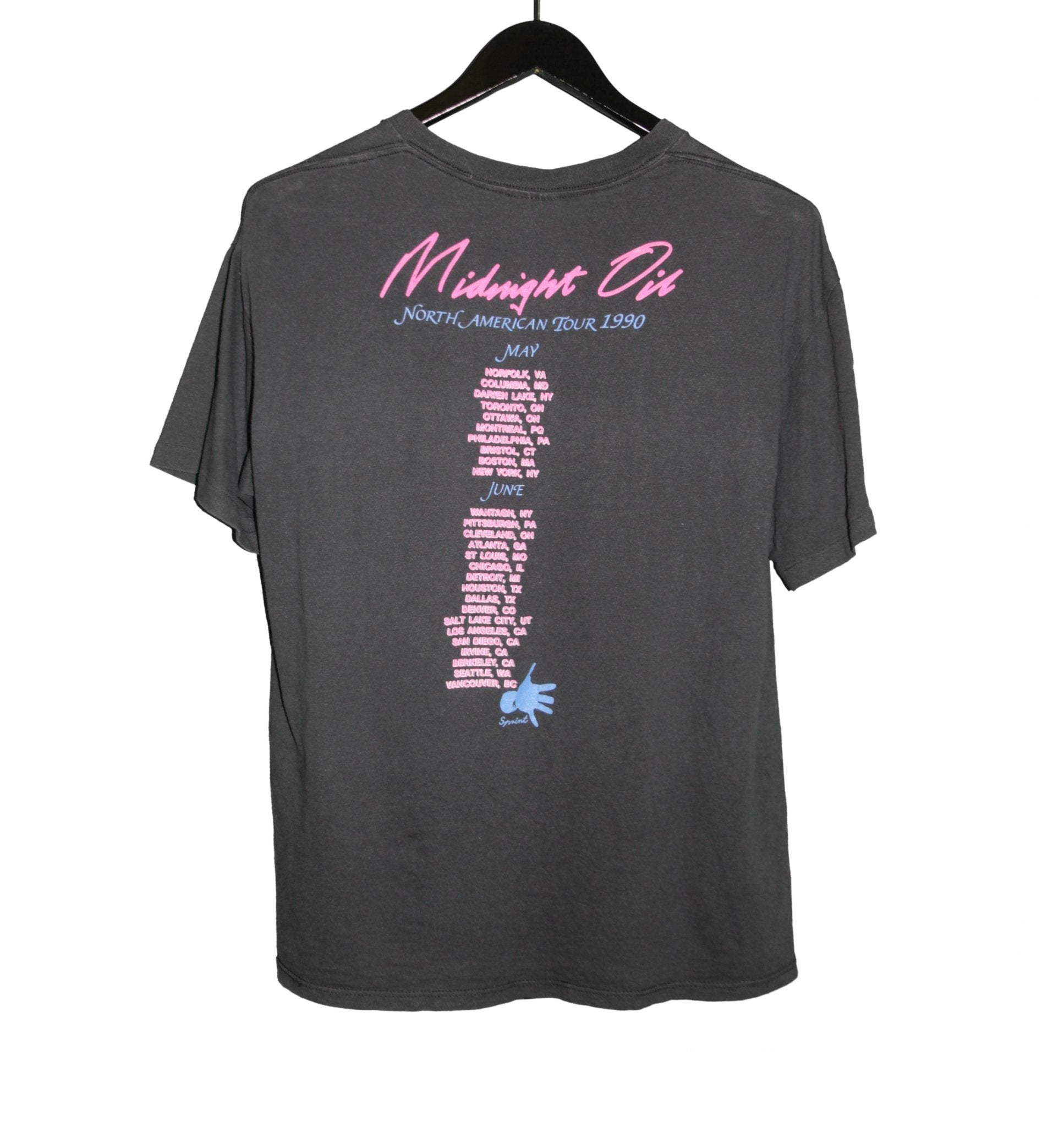 Midnight Oil 1990 Blue Sky Mining Tour Shirt - Faded AU