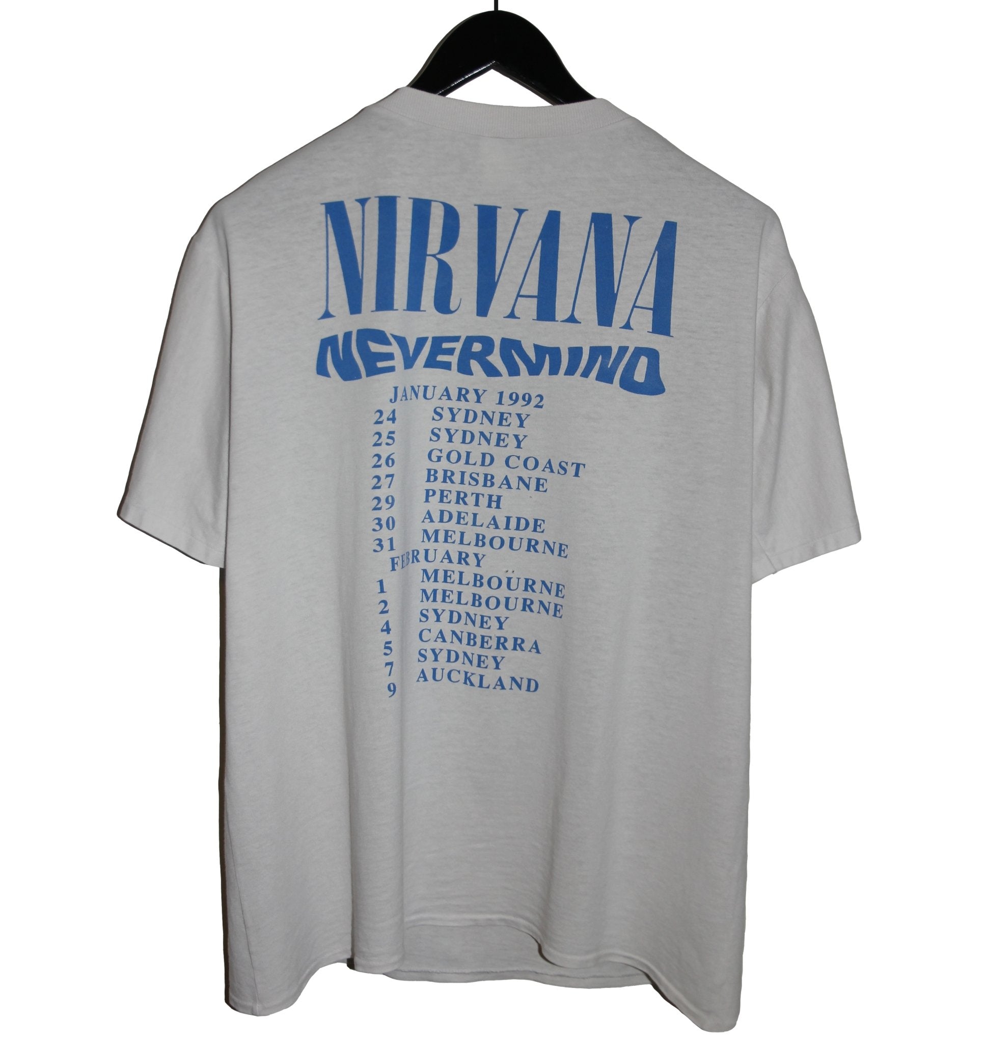 Nirvana 1991 Nevermind Australia New Zealand Tour Shirt - Faded AU