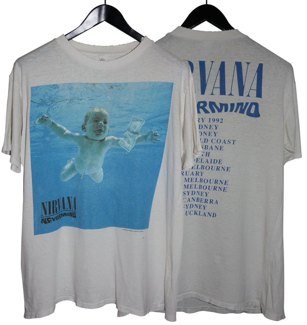 Nirvana 1991 Nevermind Australia New Zealand Tour Shirt X-LARGE - Faded AU
