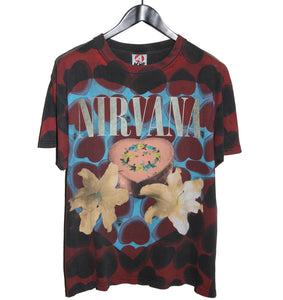 Nirvana 1993 Heart Shaped Box All Over Print Shirt LARGE - Faded AU