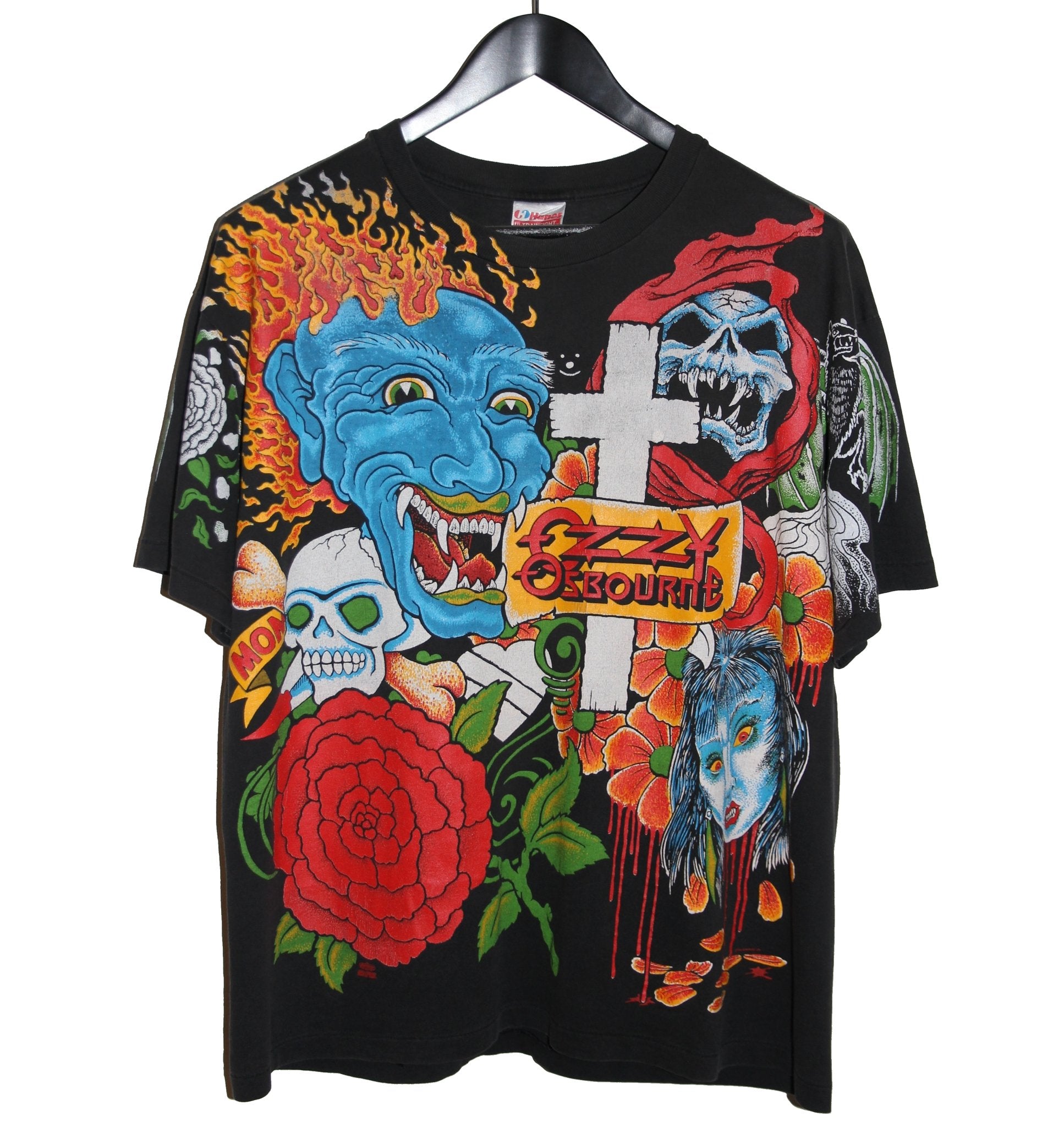Ozzy Osbourne 1992 Tattoo All Over Print Shirt - Faded AU