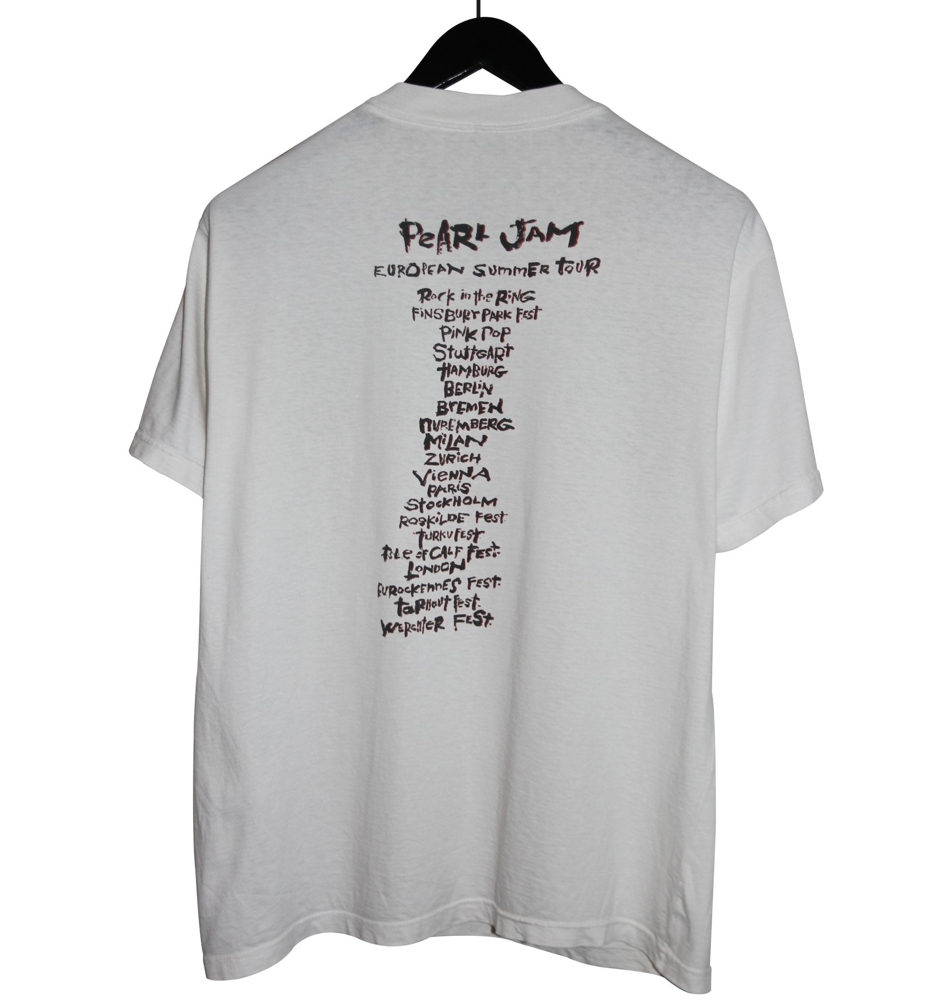 Pearl Jam 1992 Don't Give Up European Summer Tour Shirt - Faded AU